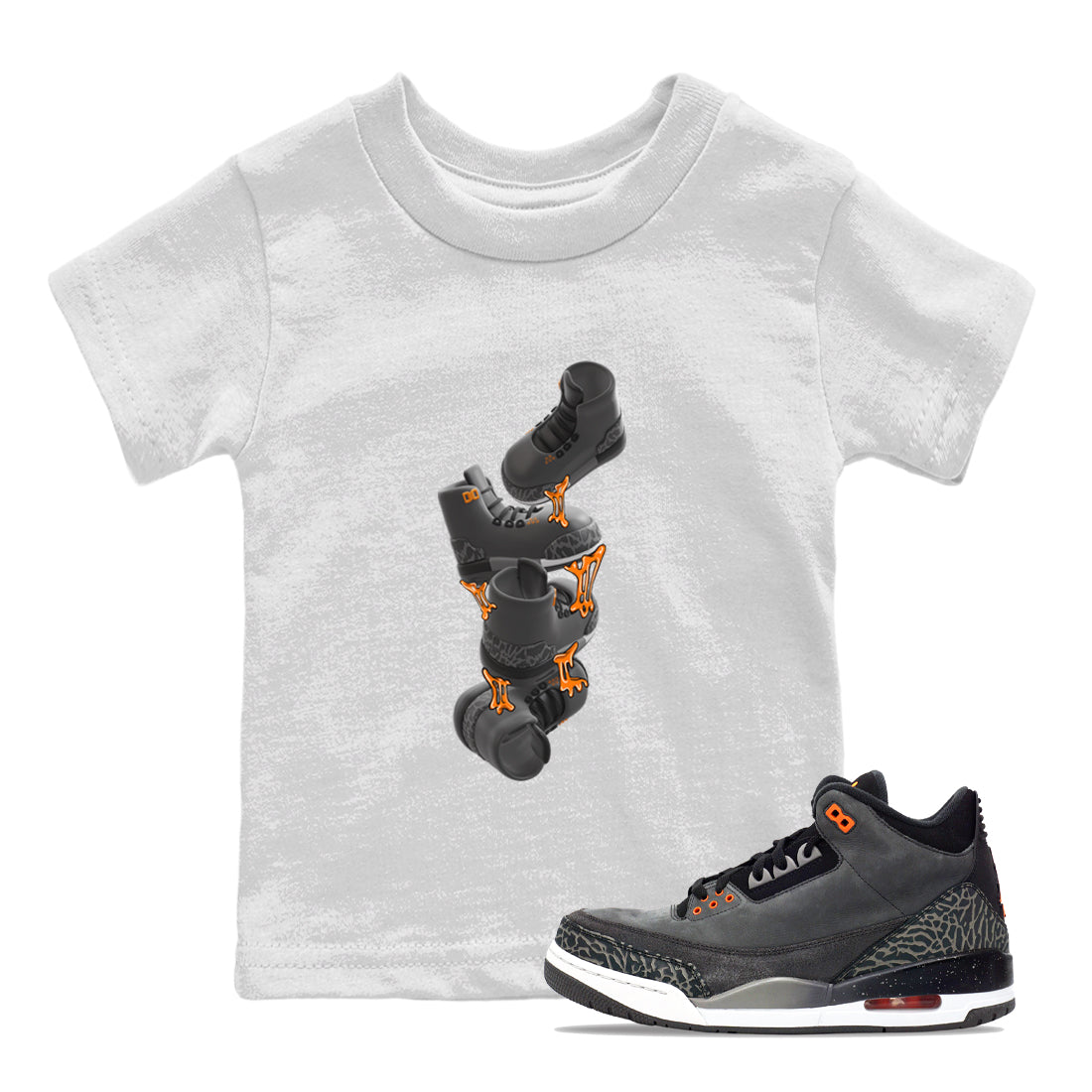 Gum Stuck On Shoes snkmatch Tee Kids - Air Jordan 3 Fear