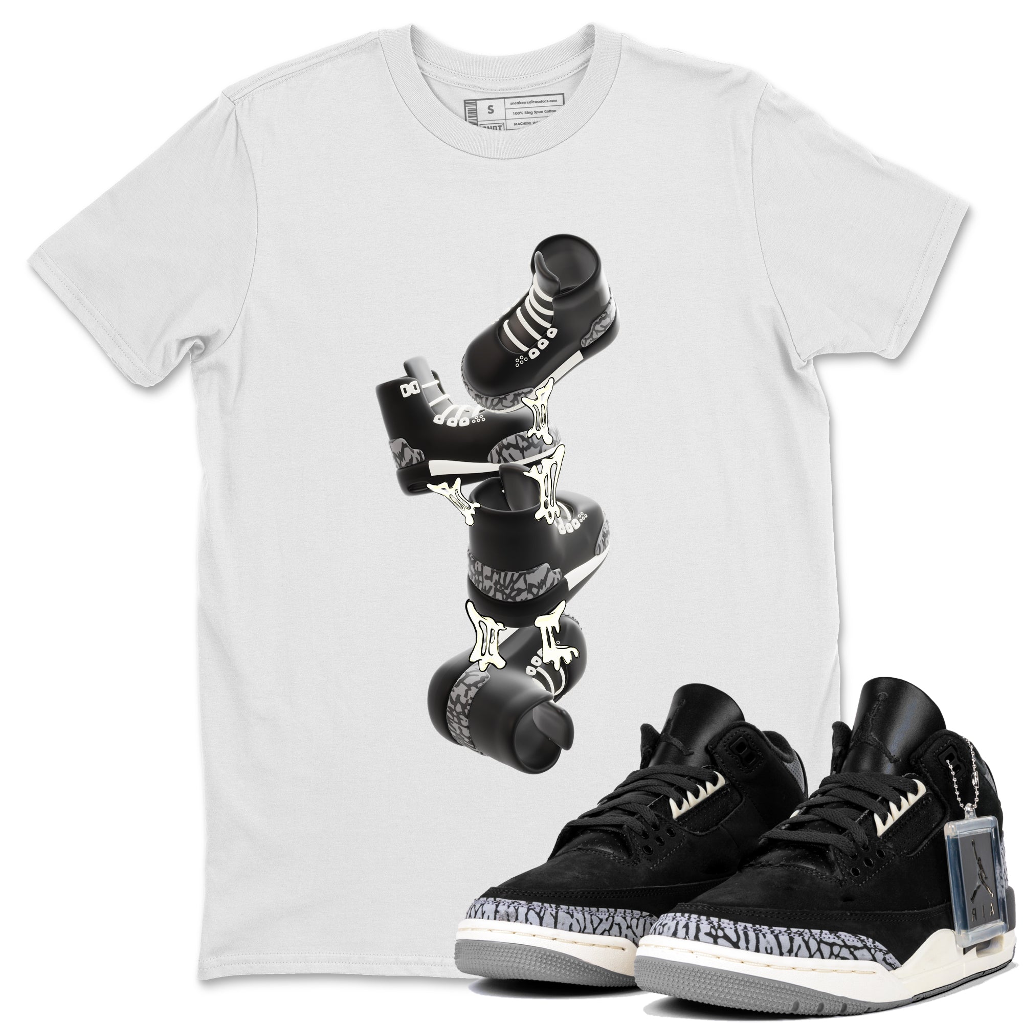 Gum Stuck On Shoes snkmatch Tee - Air Jordan 3 Off Noir