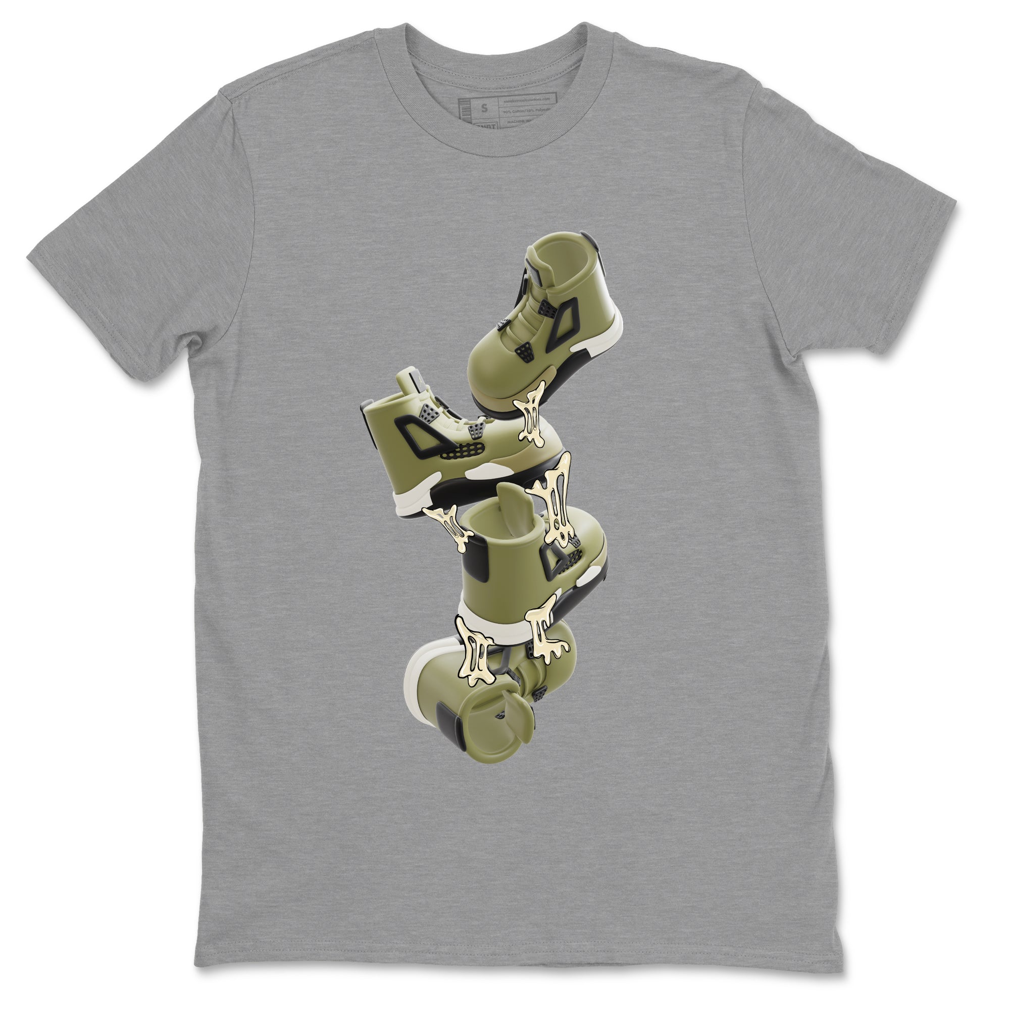 Gum Stuck On Shoes snkmatch Tee - Air Jordan 4 Medium Olive