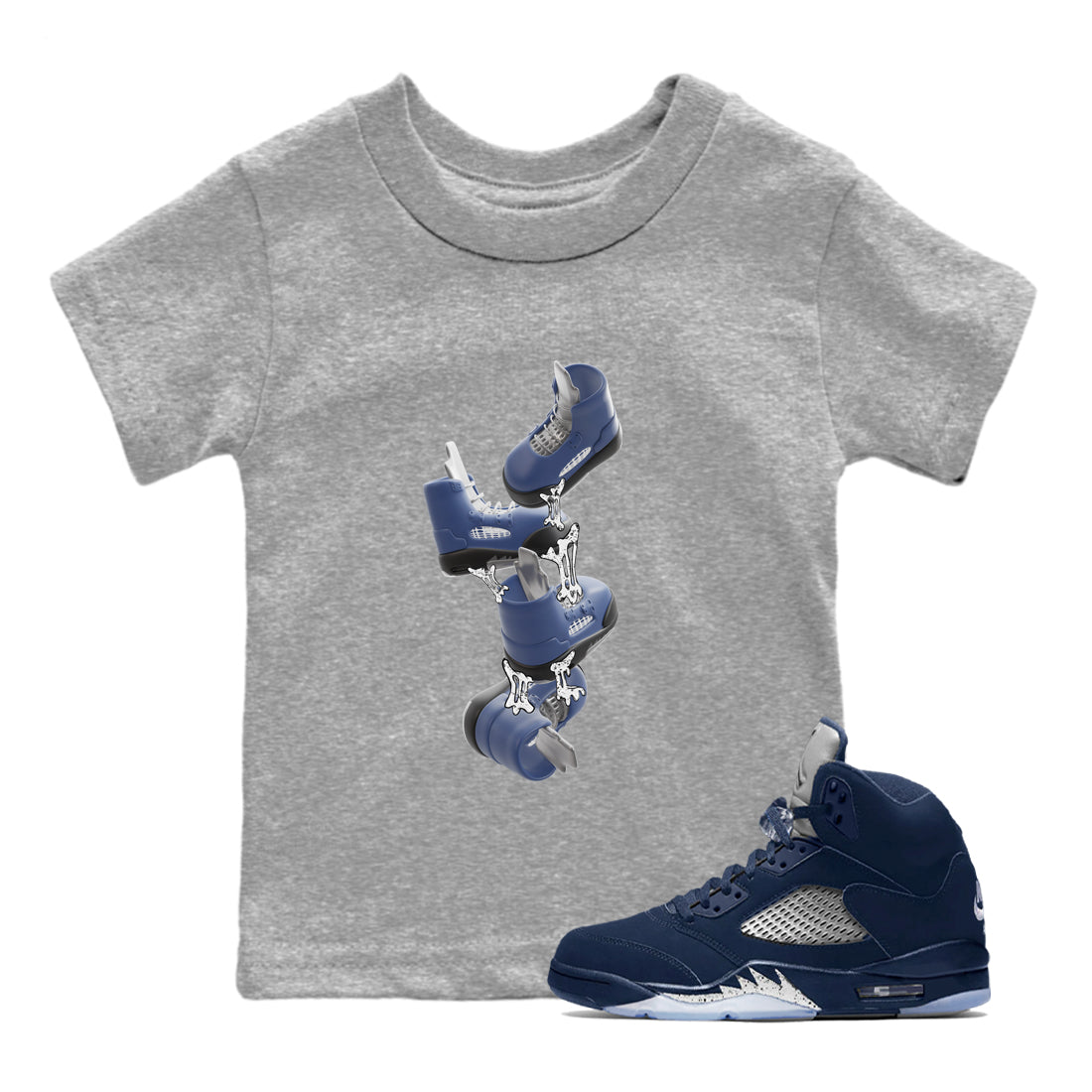 Gum Stuck On Shoes snkmatch Tee Kids - Air Jordan 5 Georgetown
