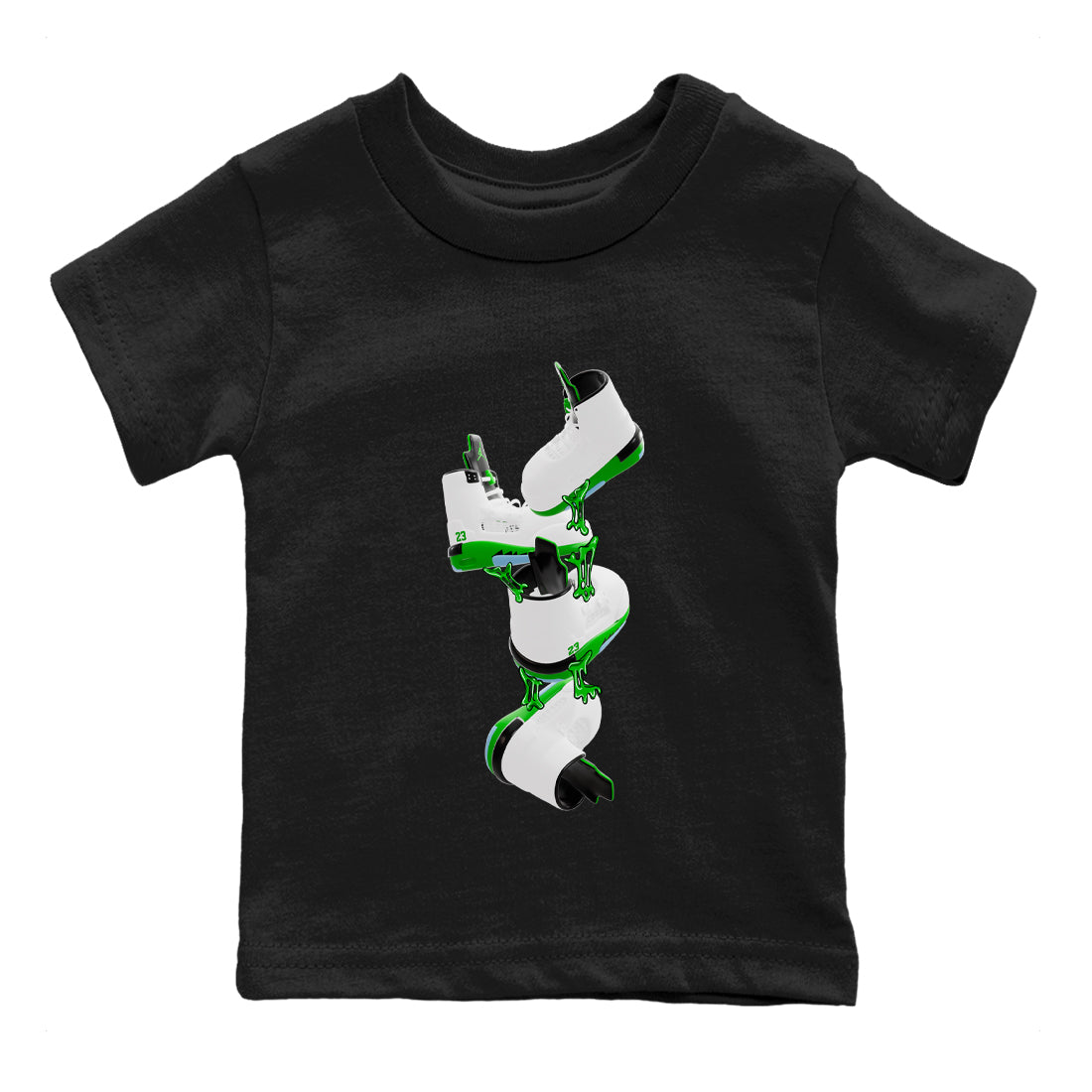 Gum Stuck On Shoes snkmatch Tee Kids - Air Jordan 5 Lucky Green