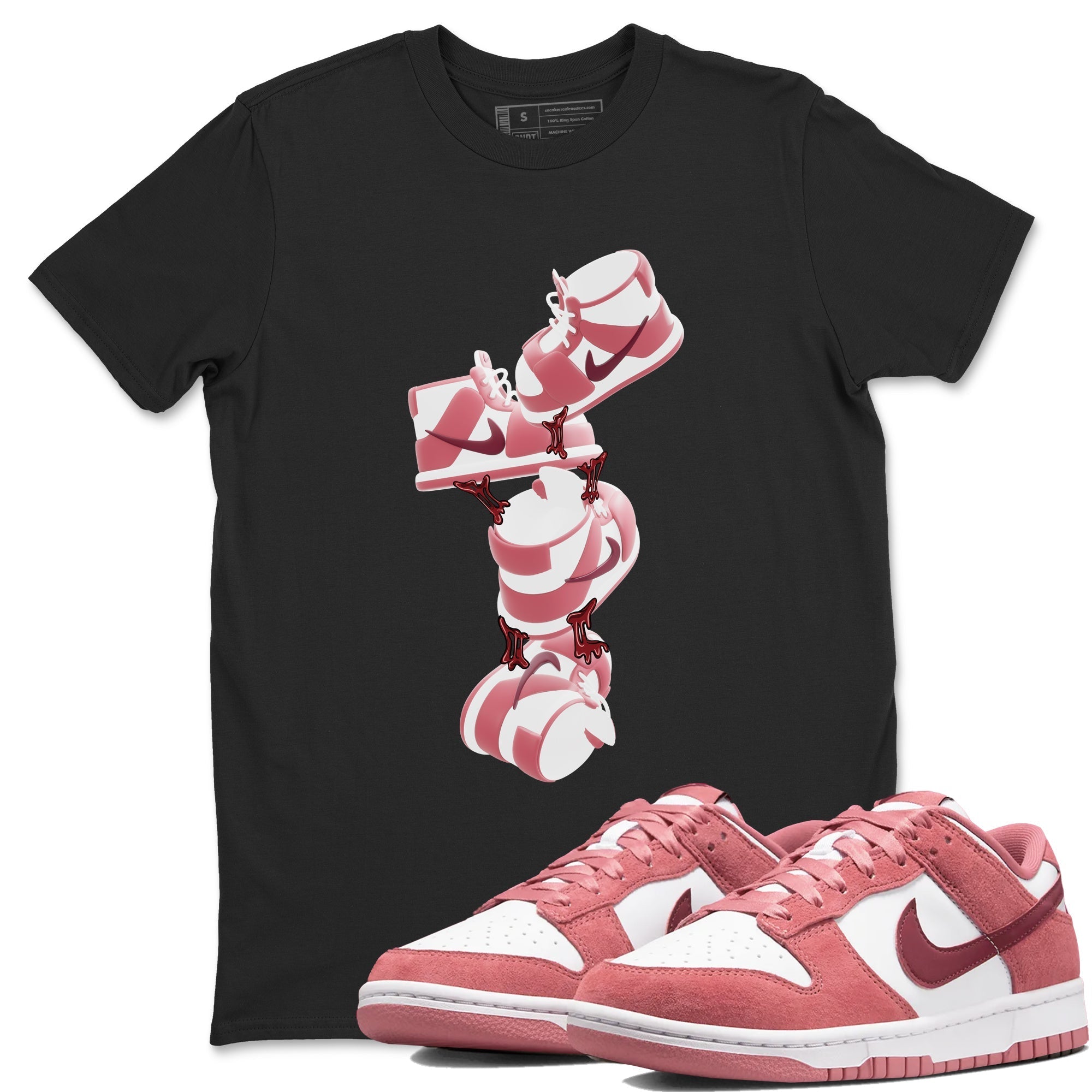 Gum Stuck On Shoes snkmatch Tee - Dunk Valentines Day 2024