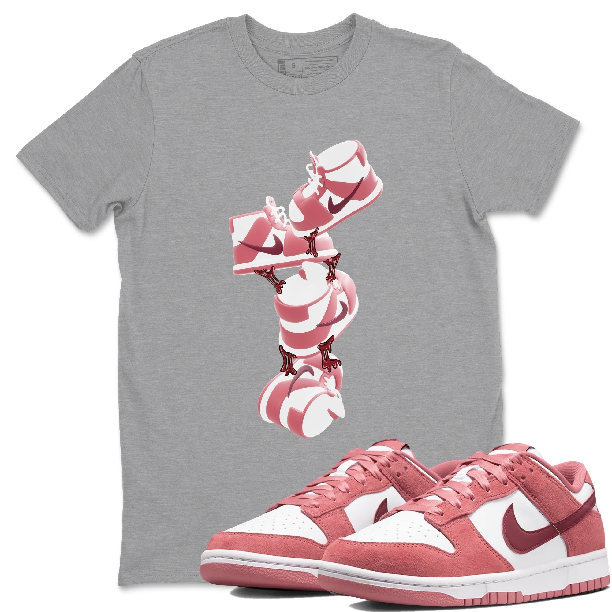 Gum Stuck On Shoes snkmatch Tee - Dunk Valentines Day 2024