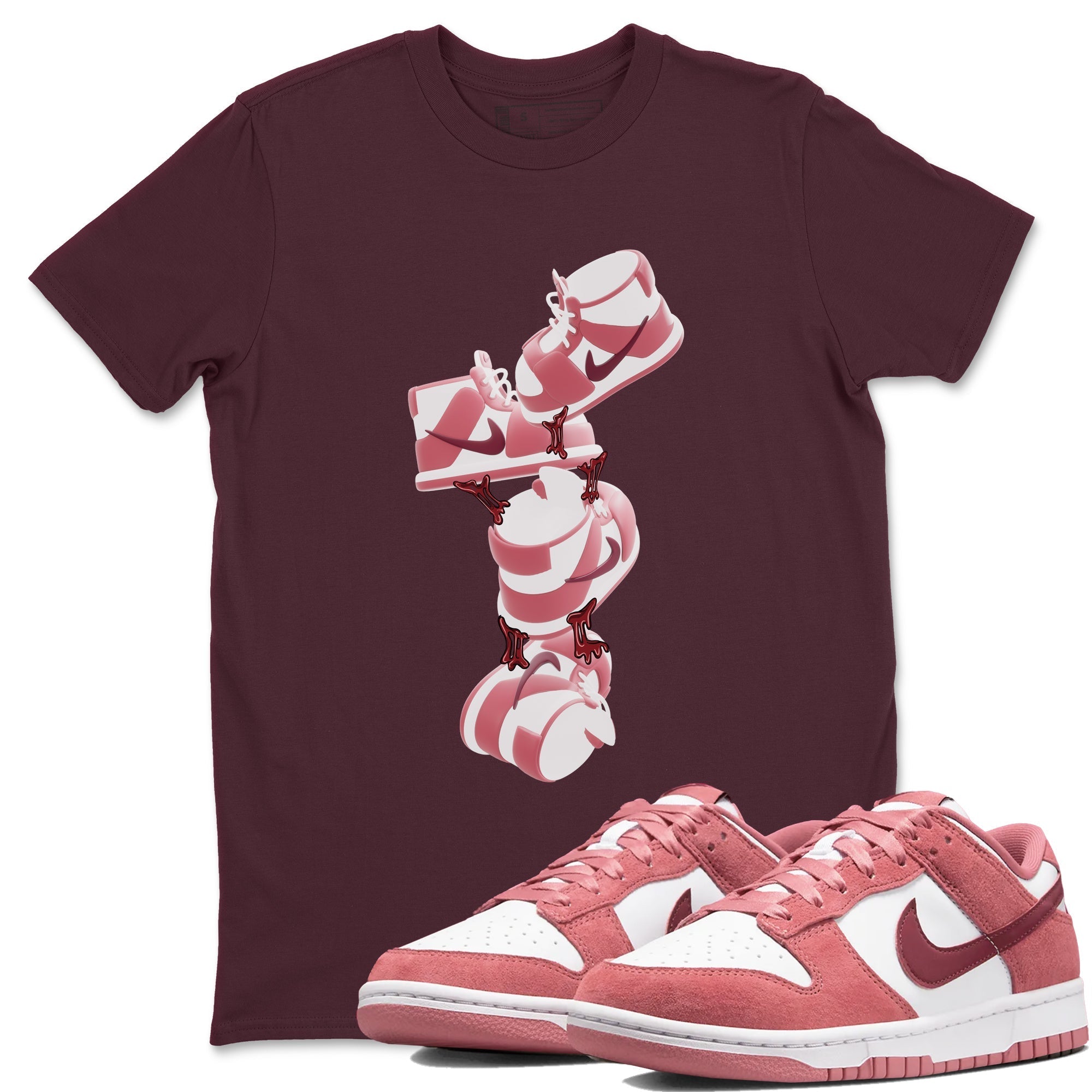 Gum Stuck On Shoes snkmatch Tee - Dunk Valentines Day 2024