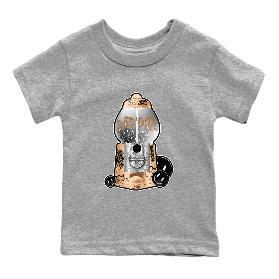 Gumball Machine snkmatch Tees Kids - Air Foamposite One Metallic Copper