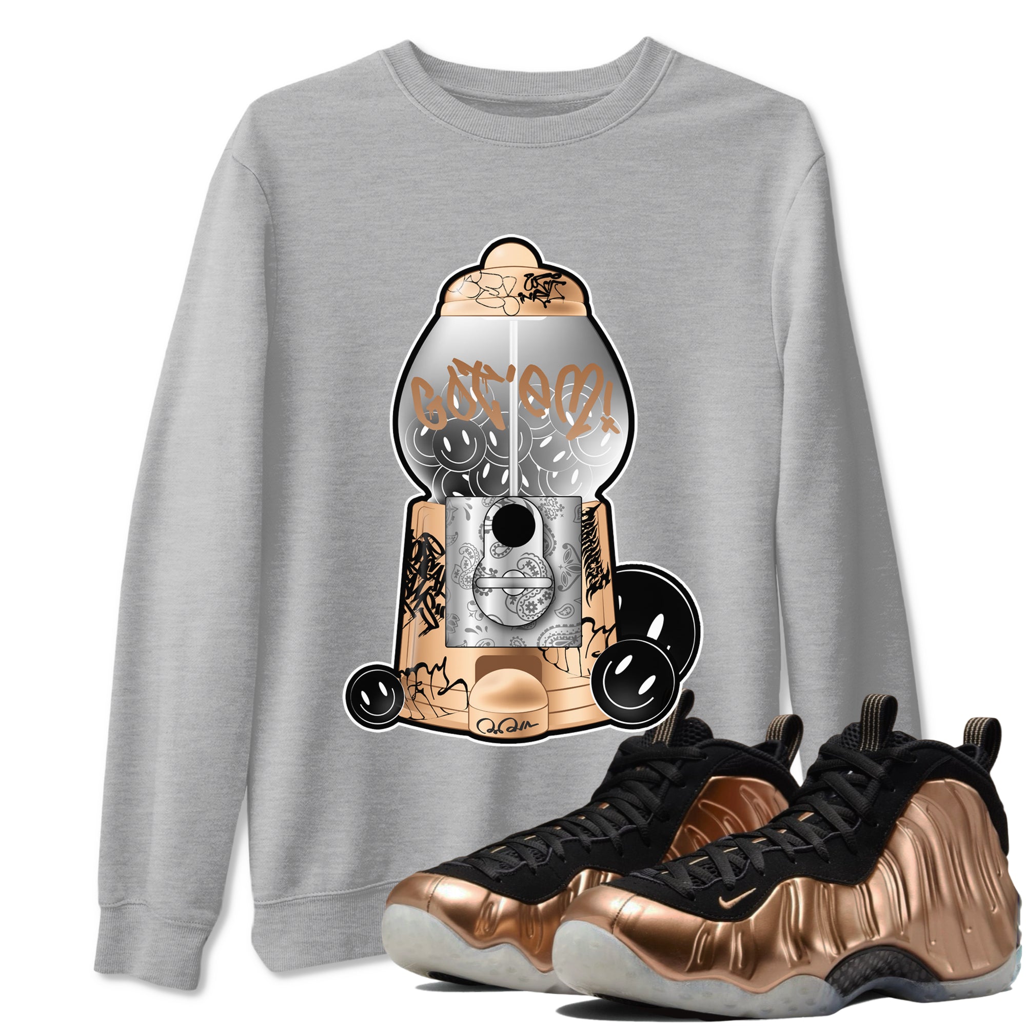 Gumball Machine snkmatch Tees - Air Foamposite One Metallic Copper