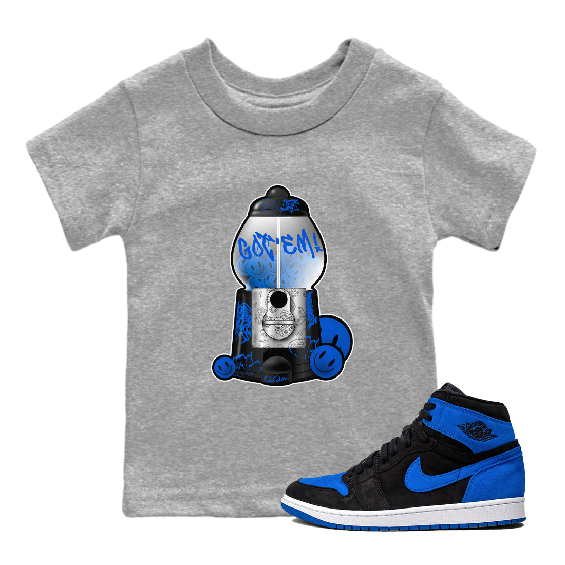 Gumball Machine snkmatch Tee Kids - Air Jordan 1 Royal Reimagined