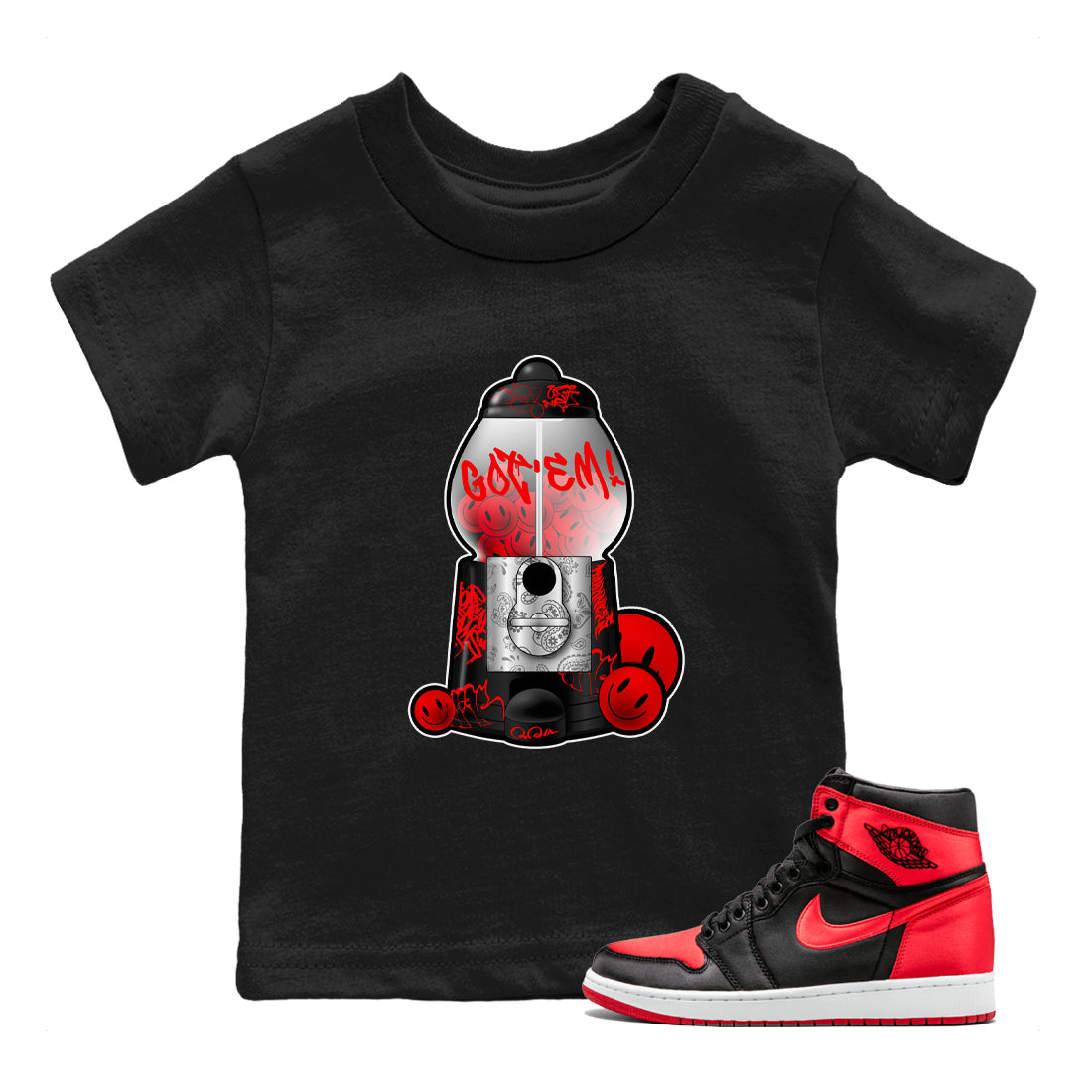 Gumball Machine snkmatch Tee Kids - Air Jordan 1 Satin Bred