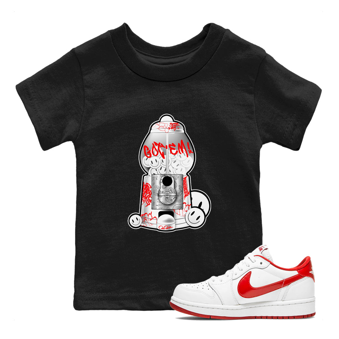 Gumball Machine snkmatch Tee Kids - Air Jordan 1 University Red