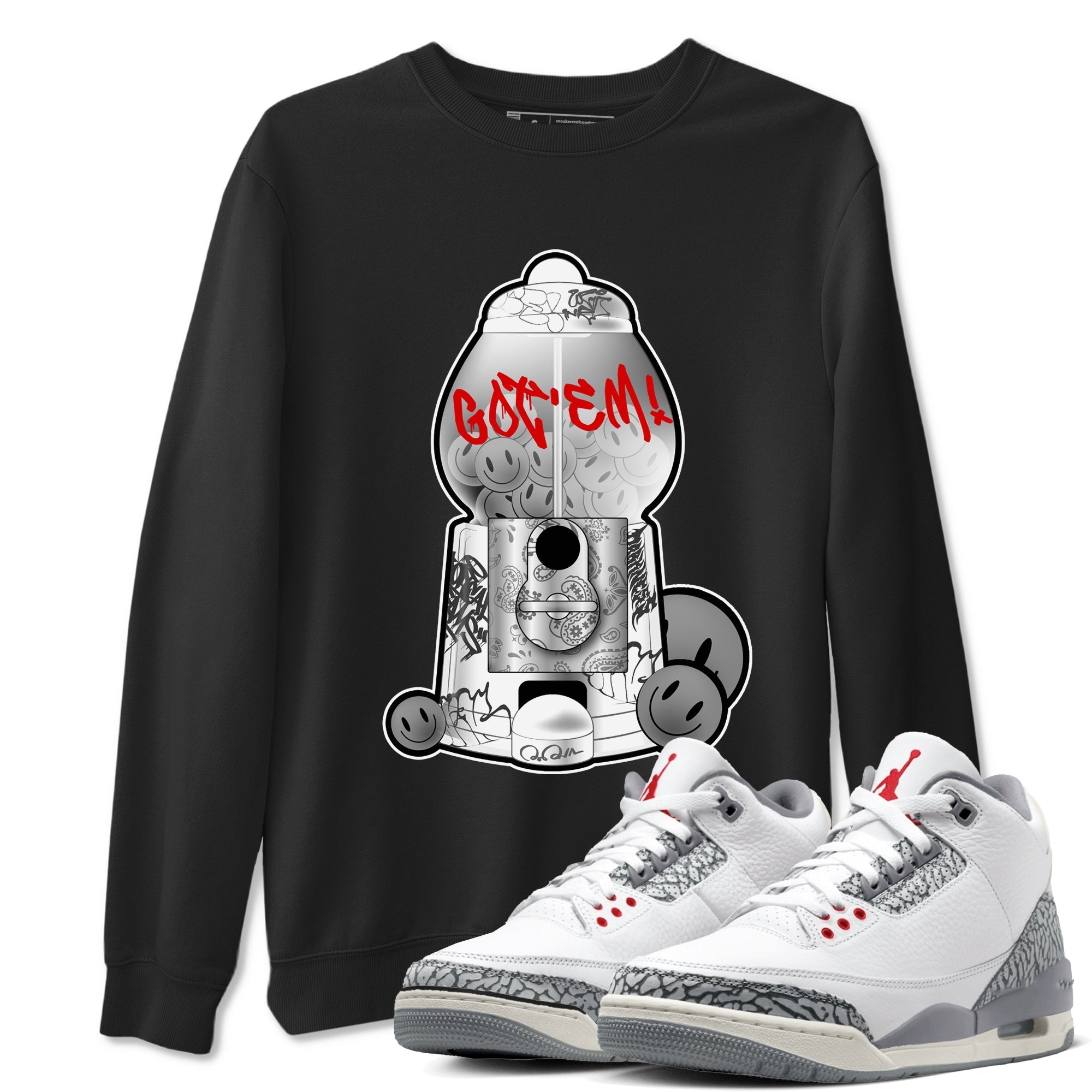 Gumball Machine snkmatch Tees - Air Jordan 3 Cement Grey
