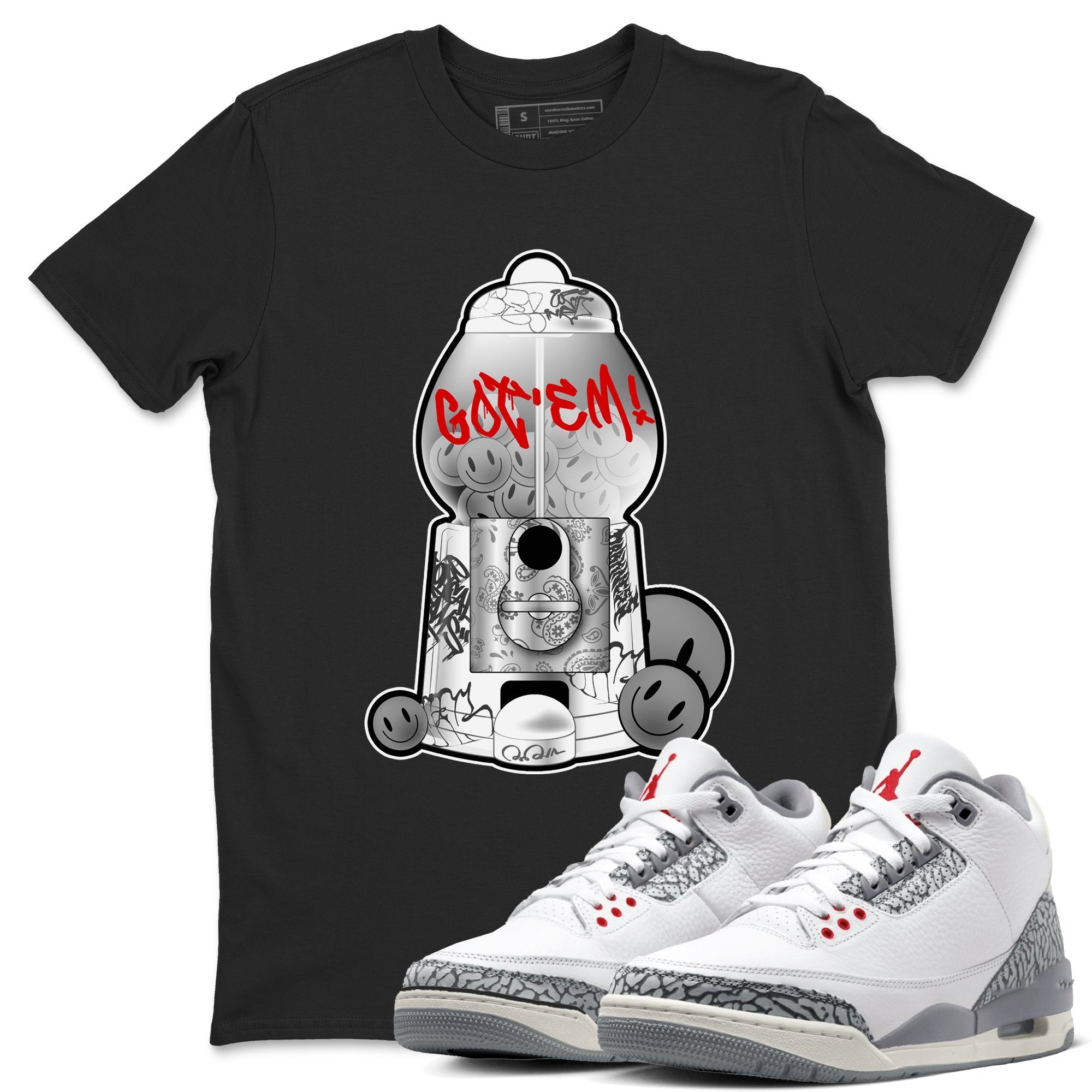 Gumball Machine snkmatch Tees - Air Jordan 3 Cement Grey