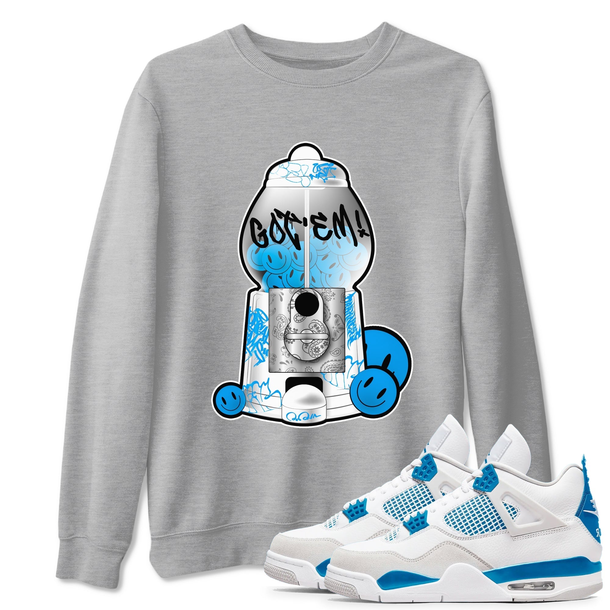 Gumball Machine snkmatch Tees - Air Jordan 4 Military Blue
