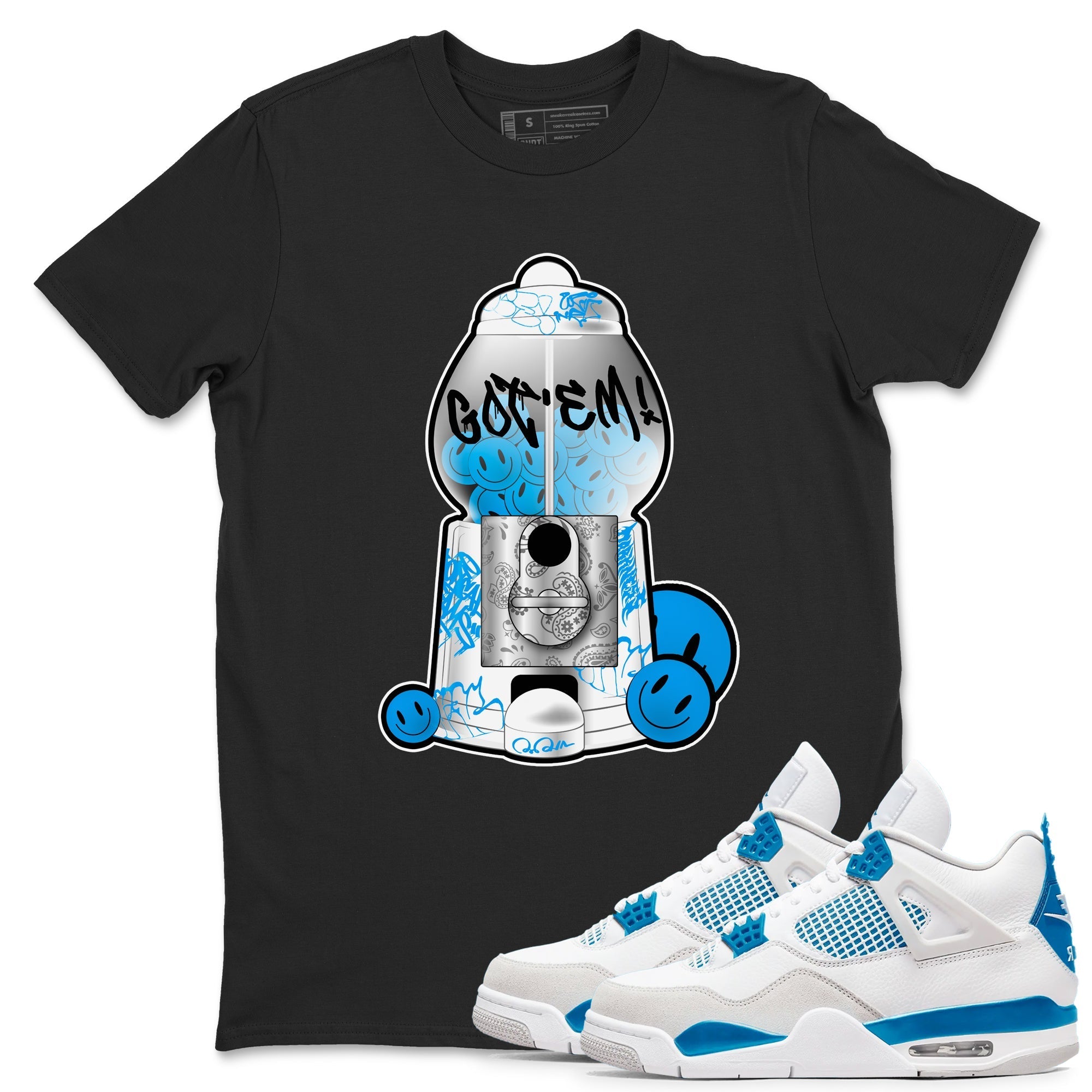 Gumball Machine snkmatch Tees - Air Jordan 4 Military Blue