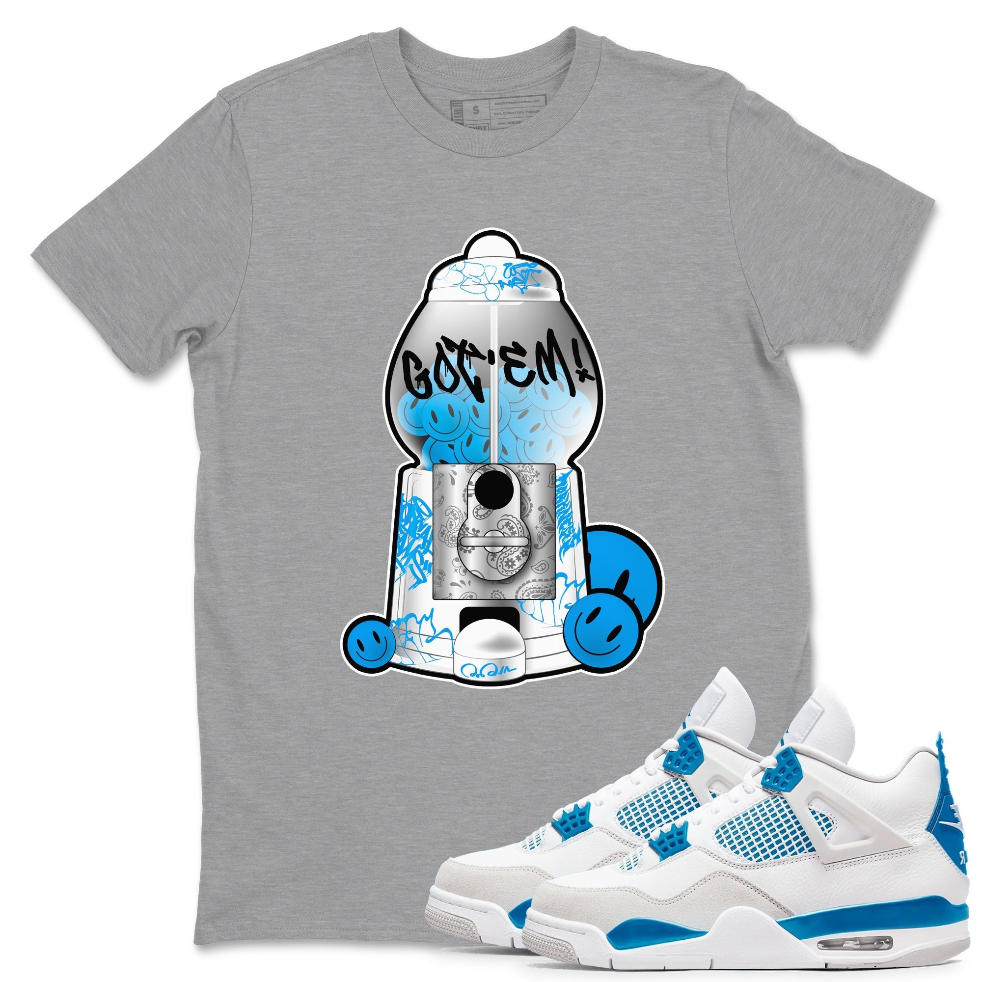 Gumball Machine snkmatch Tees - Air Jordan 4 Military Blue