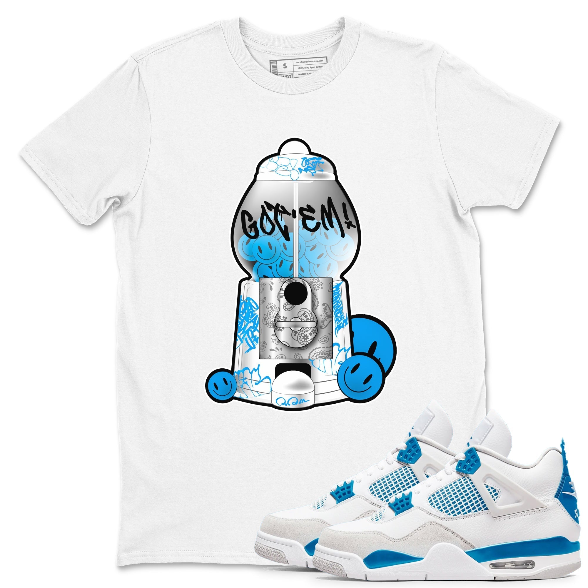 Gumball Machine snkmatch Tees - Air Jordan 4 Military Blue