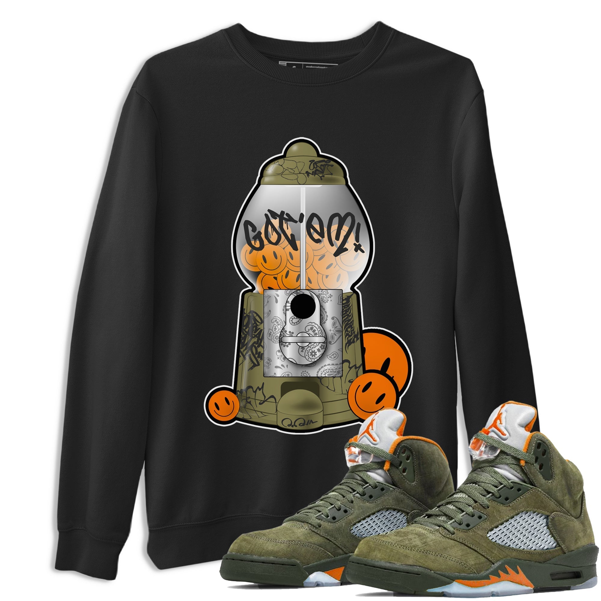 Gumball Machine snkmatch Tees - Air Jordan 5 Olive