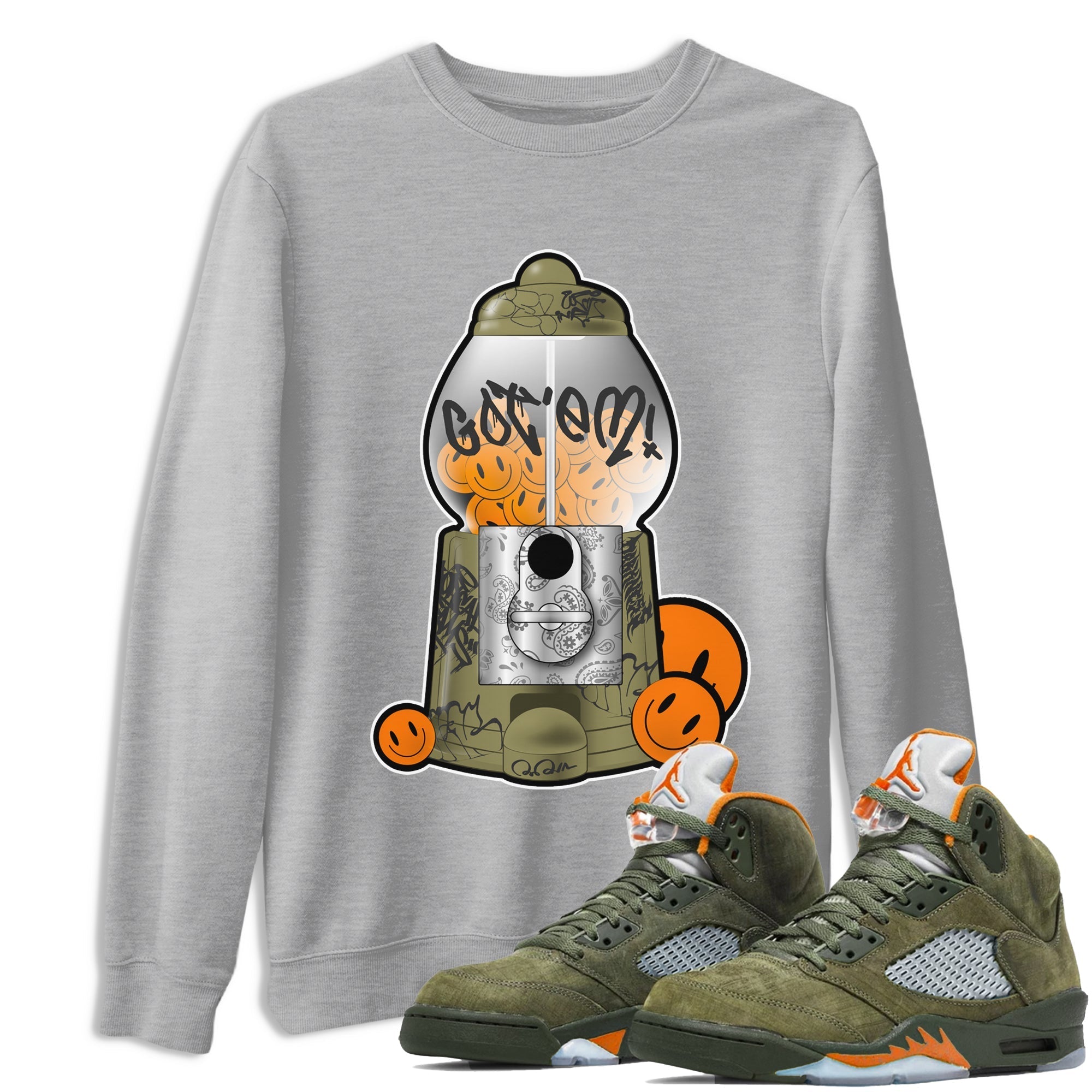 Gumball Machine snkmatch Tees - Air Jordan 5 Olive