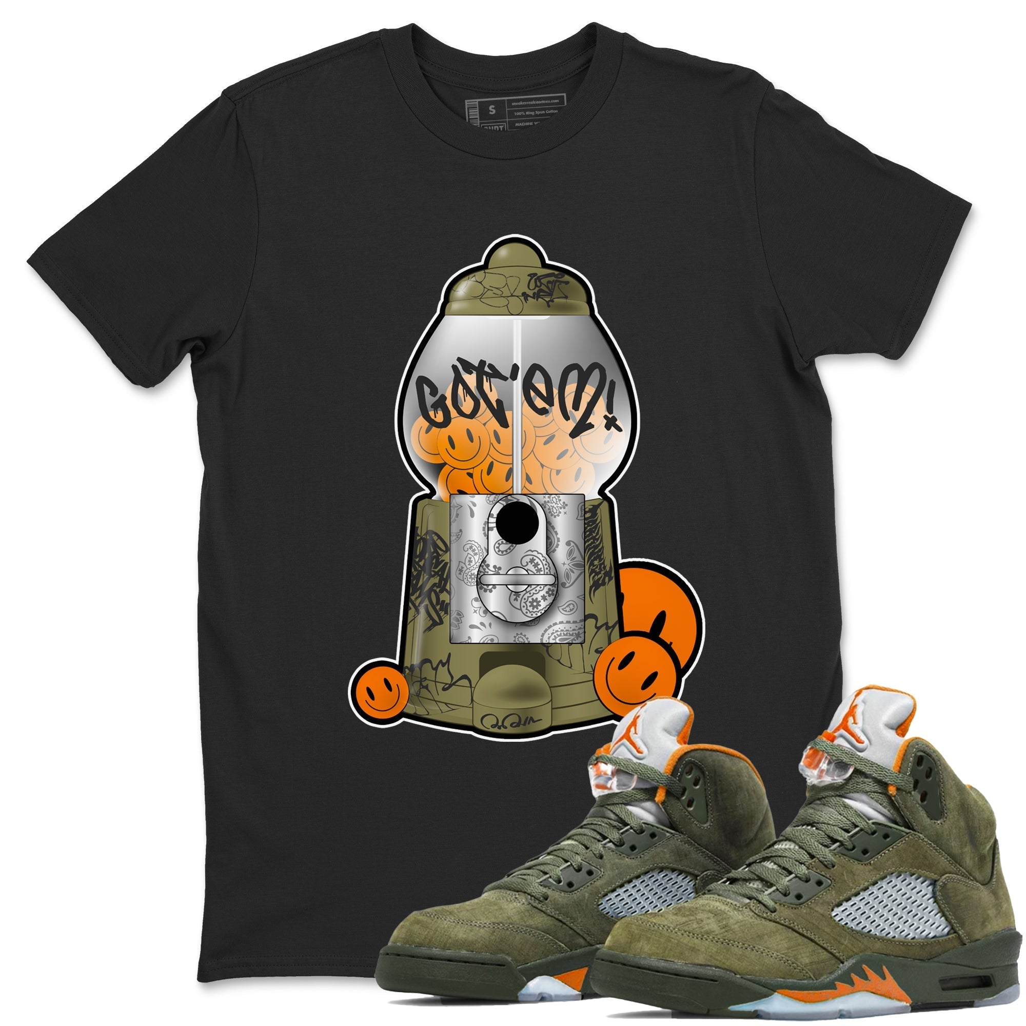 Gumball Machine snkmatch Tees - Air Jordan 5 Olive