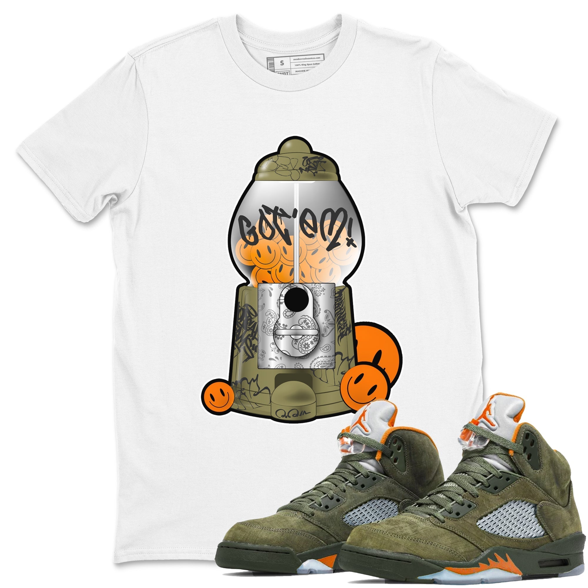 Gumball Machine snkmatch Tees - Air Jordan 5 Olive