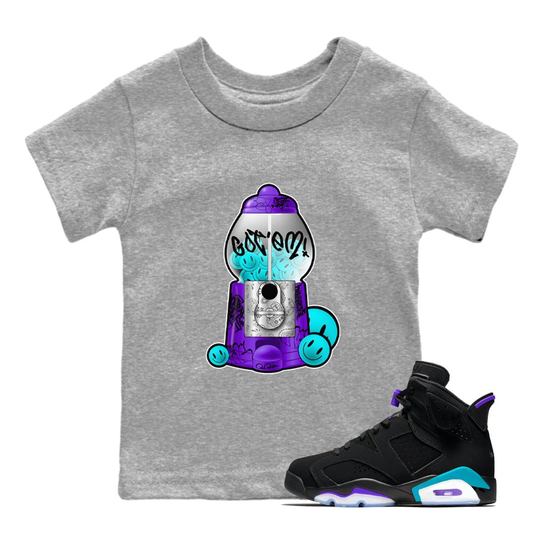 Gumball Machine snkmatch Tee Kids - Air Jordan 6 Aqua