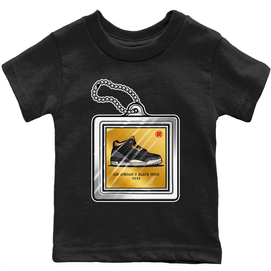 Hang Tag Kids Tops - Air Jordan 3 Black Gold