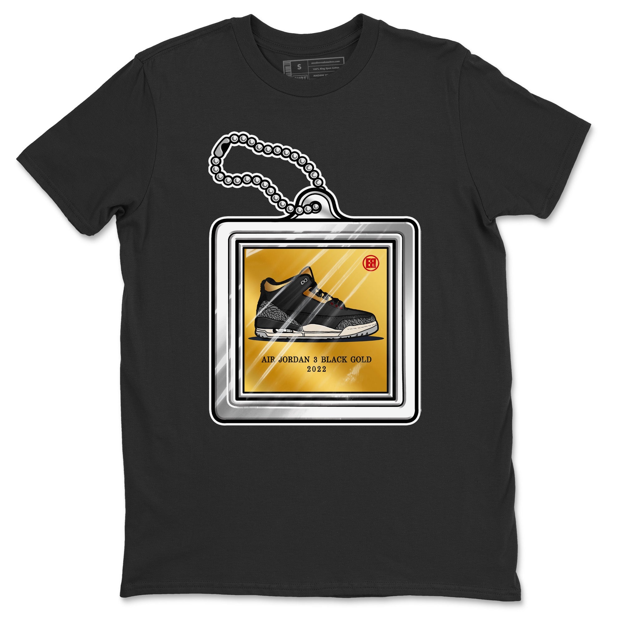 Hang Tag Unisex Tops - Air Jordan 3 Black Gold