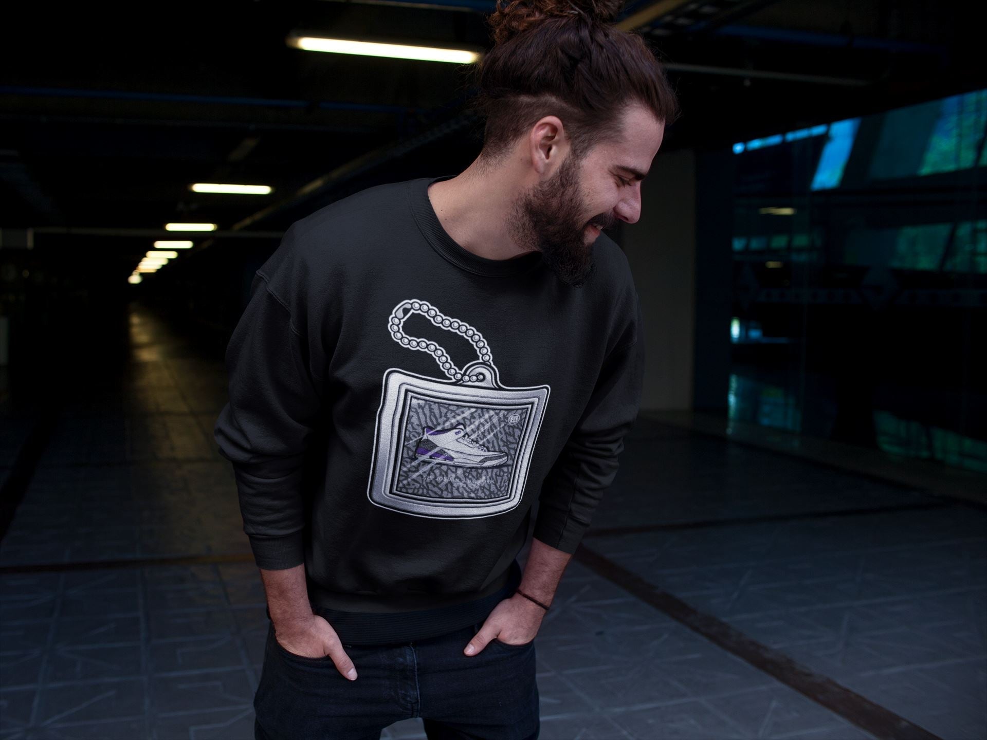 Hang Tag Unisex Tops - Air Jordan 3 Dark Iris
