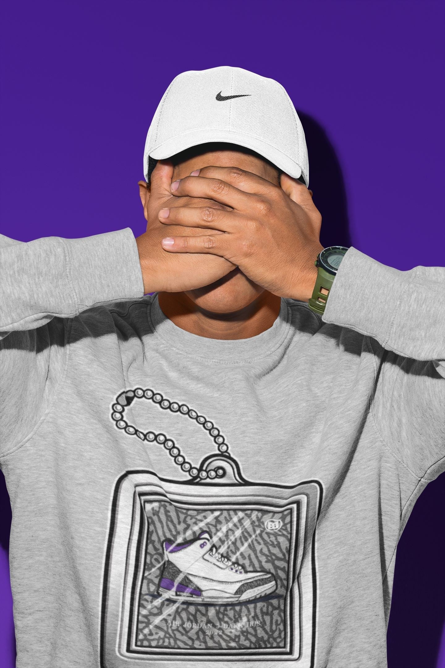 Hang Tag Unisex Tops - Air Jordan 3 Dark Iris