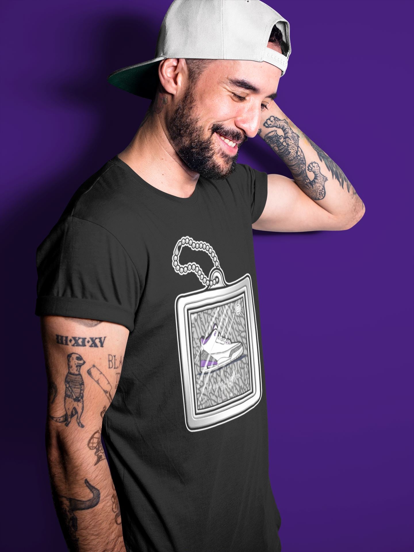 Hang Tag Unisex Tops - Air Jordan 3 Dark Iris