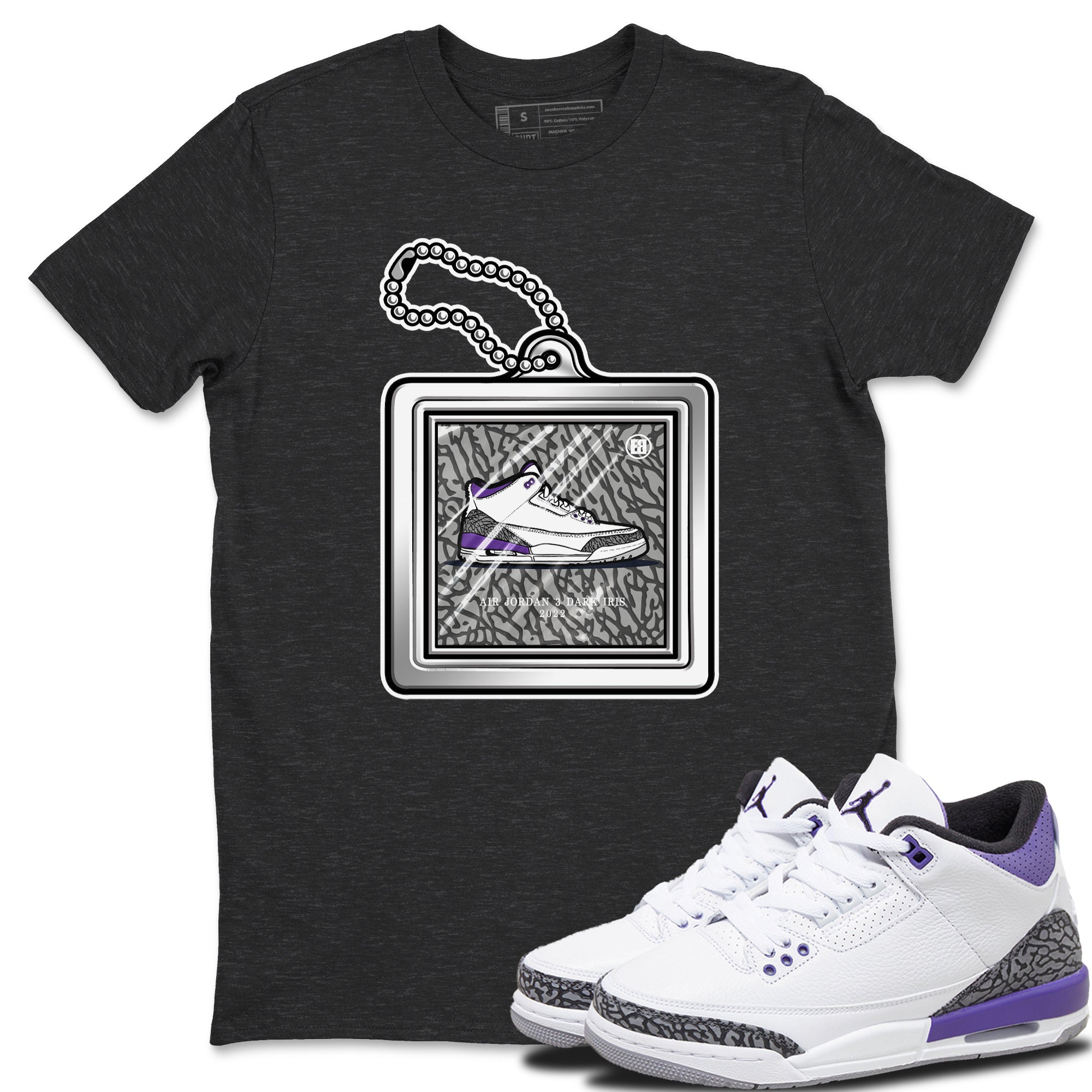 Hang Tag Unisex Tops - Air Jordan 3 Dark Iris