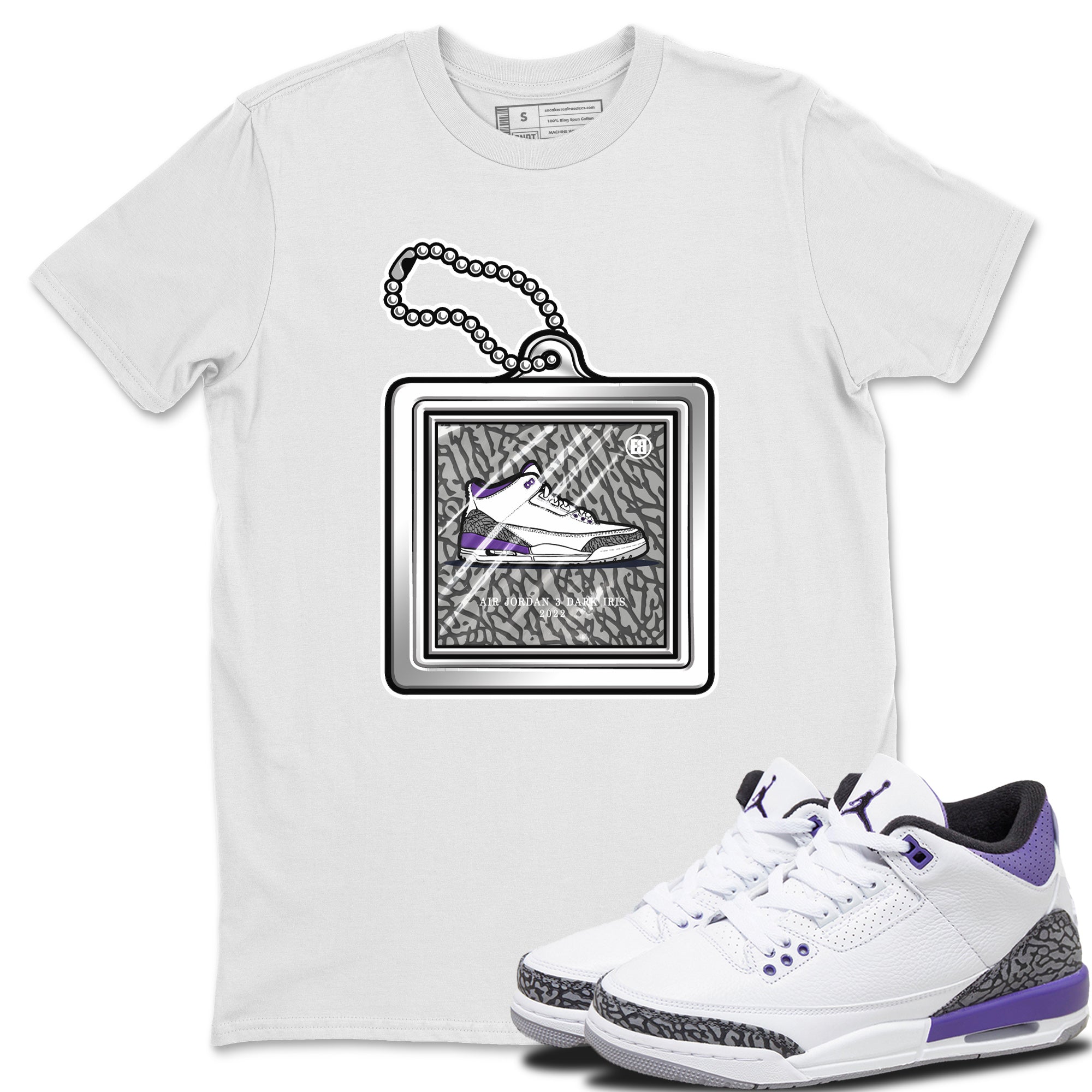 Hang Tag Unisex Tops - Air Jordan 3 Dark Iris