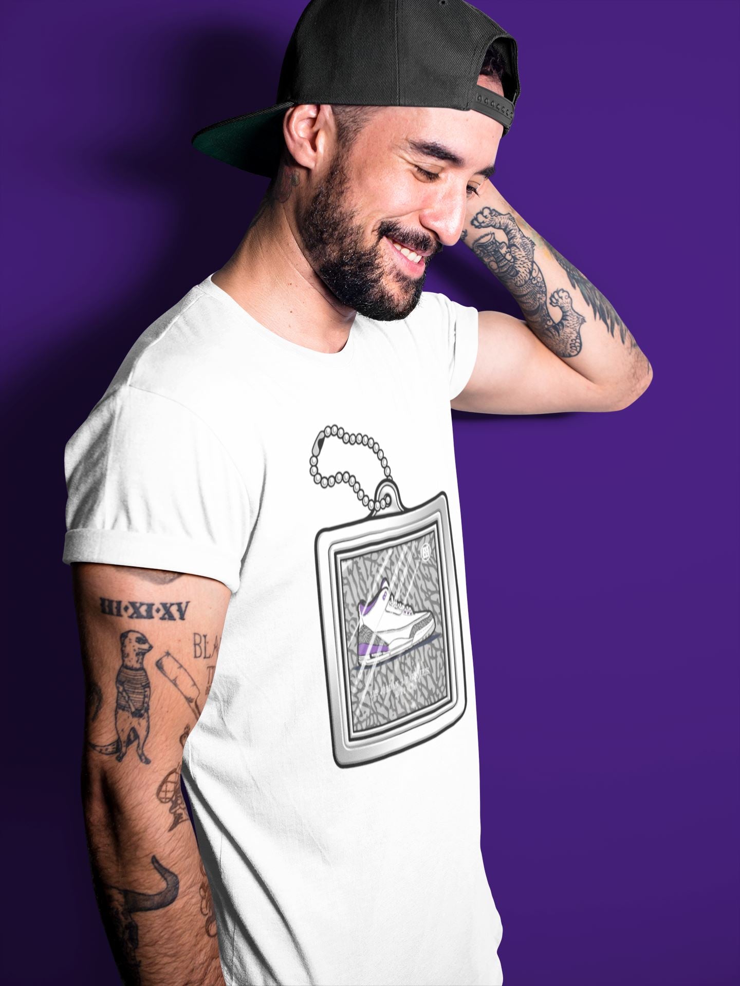 Hang Tag Unisex Tops - Air Jordan 3 Dark Iris