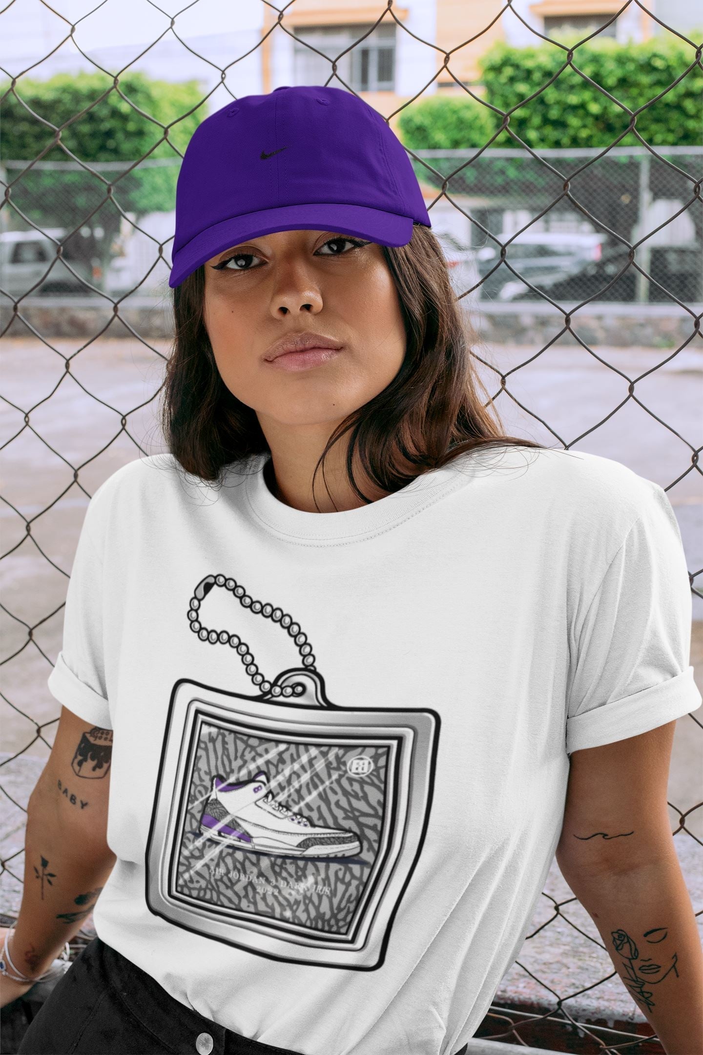 Hang Tag Unisex Tops - Air Jordan 3 Dark Iris