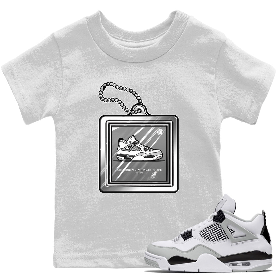 Hang Tag Kids Tops - Air Jordan 4 Military Black