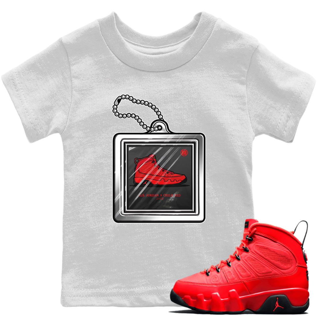 Hang Tag Kids Tops - Air Jordan 9 Chile Red
