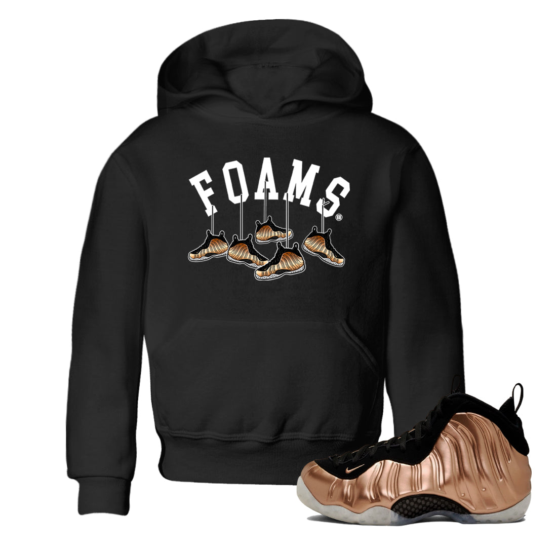 Hanging snkmatchs snkmatch Tees Kids - Air Foamposite One Metallic Copper
