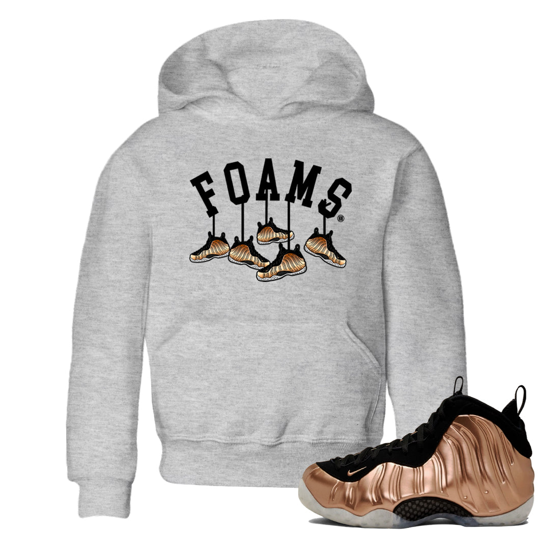 Hanging snkmatchs snkmatch Tees Kids - Air Foamposite One Metallic Copper
