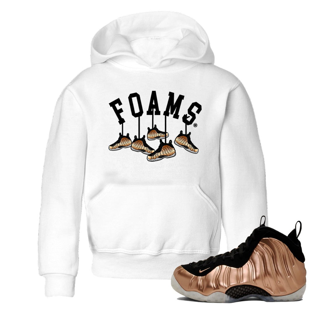 Hanging snkmatchs snkmatch Tees Kids - Air Foamposite One Metallic Copper