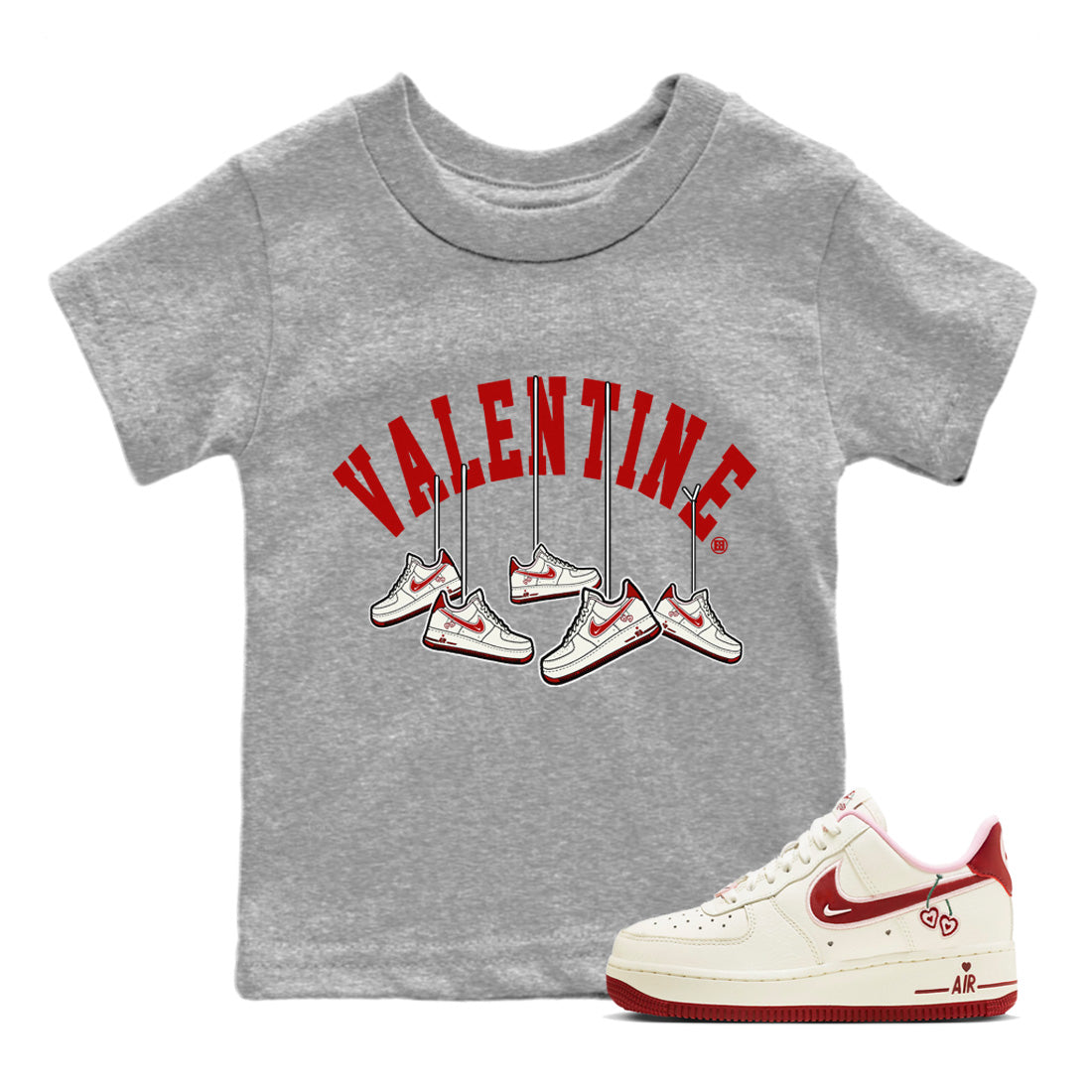 Hanging snkmatchs Kids Tops - Air Force 1 Valentines Day