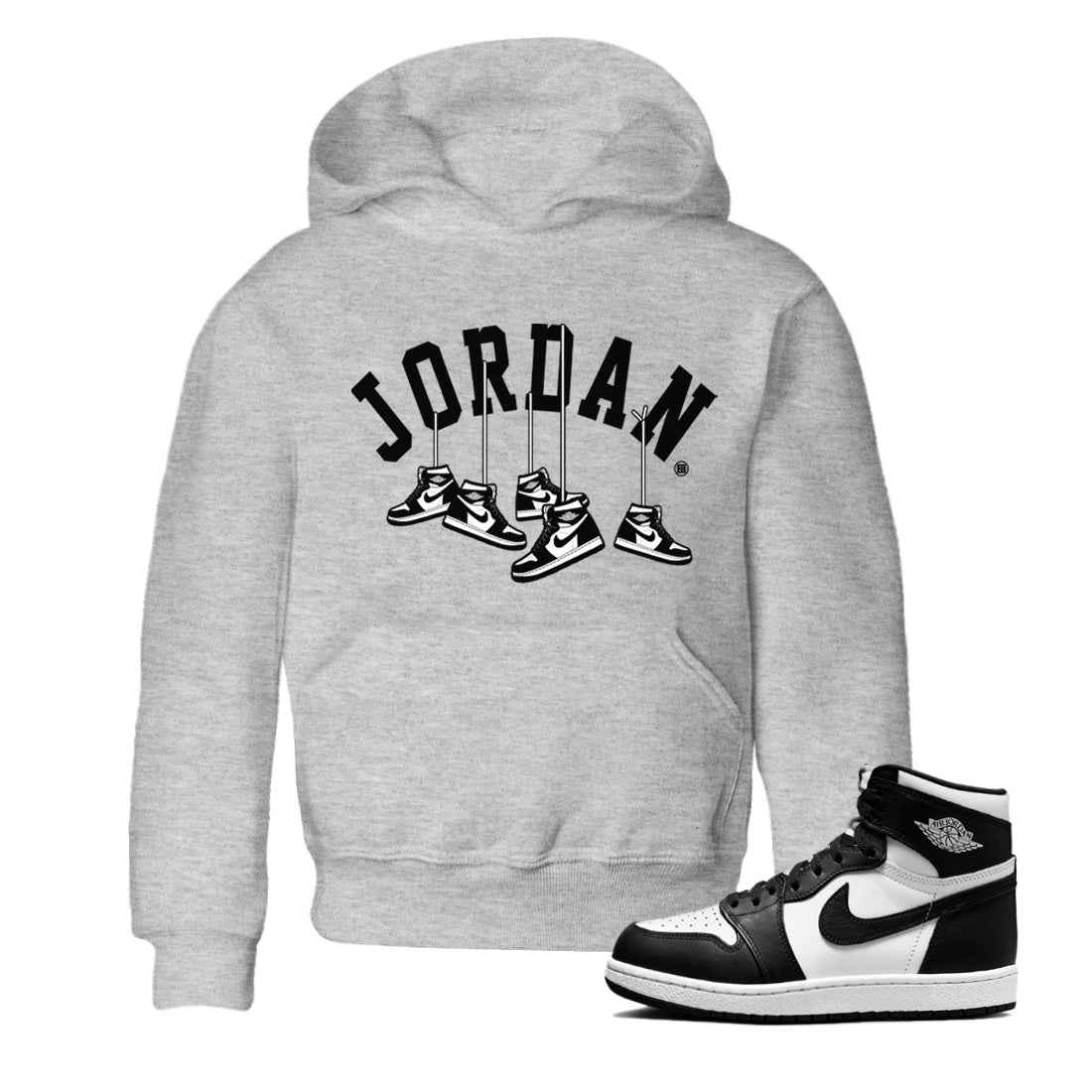 Hanging snkmatchs Kids Tops - Air Jordan 1 Black White