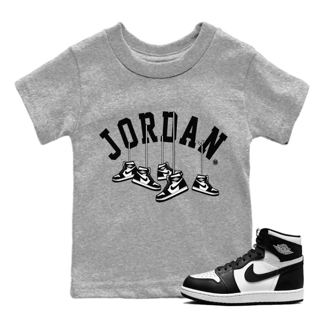 Hanging snkmatchs Kids Tops - Air Jordan 1 Black White