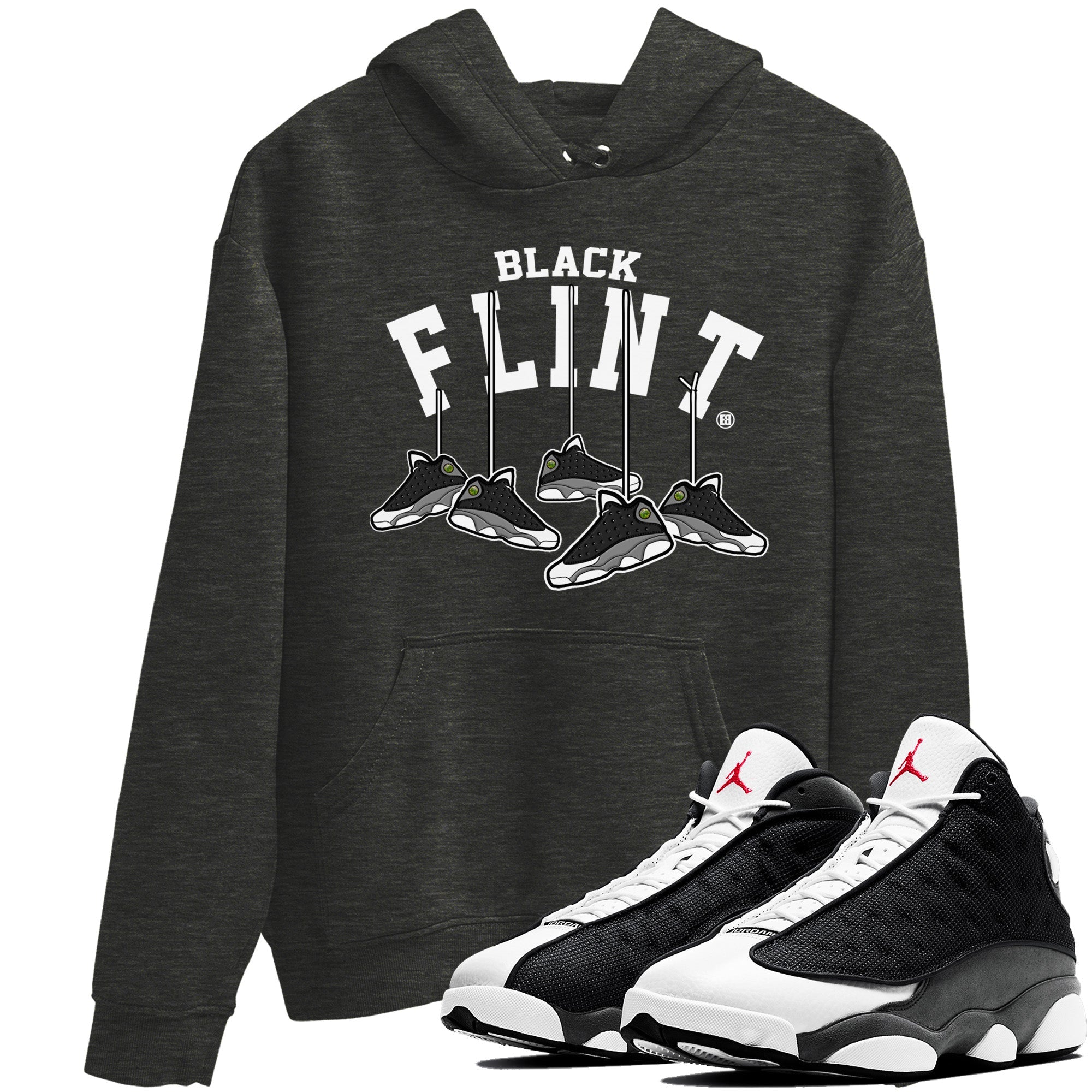 Hanging snkmatchs Unisex Tops - Air Jordan 13 Black Flint