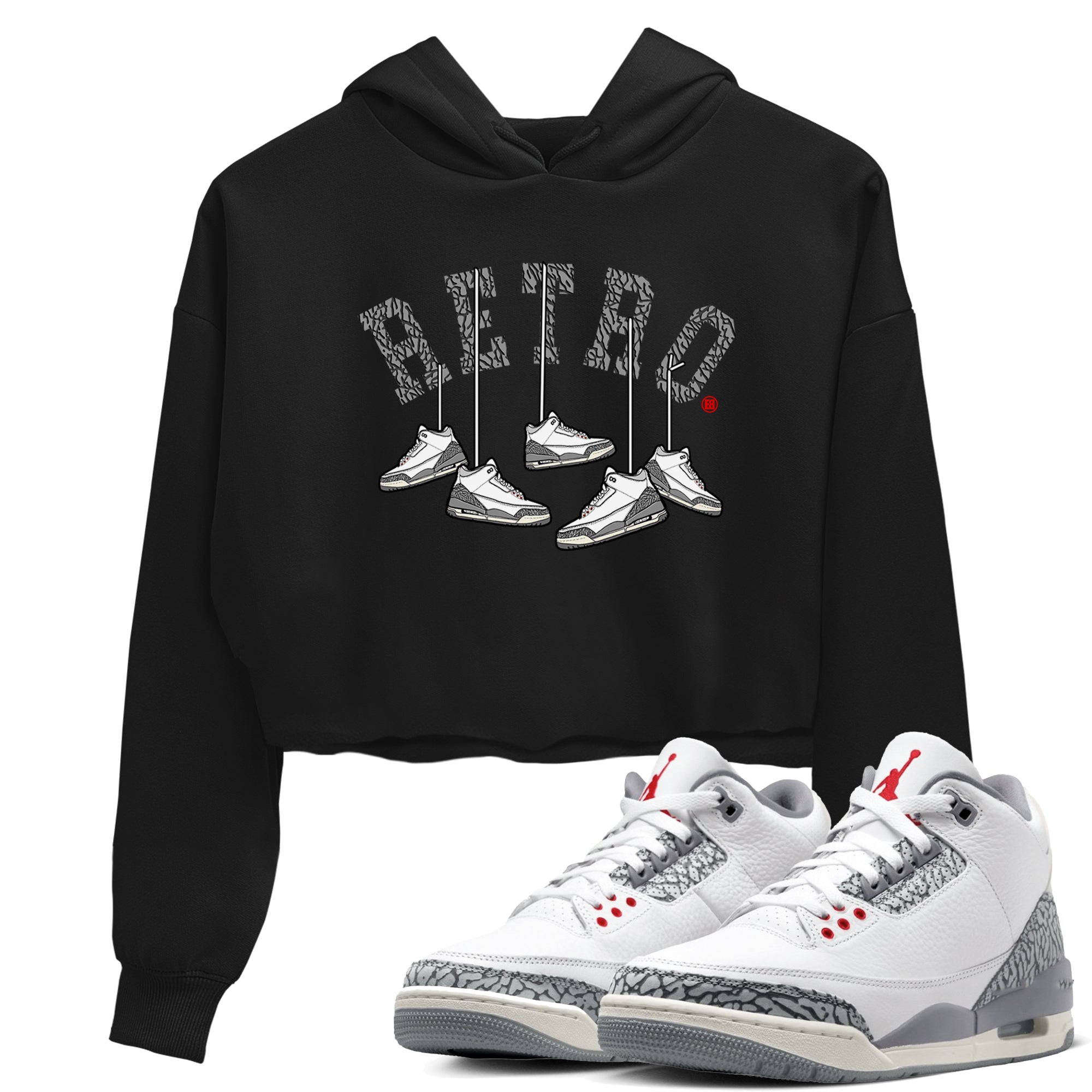 Hanging snkmatchs snkmatch Women's Top - Air Jordan 3 Cement Grey