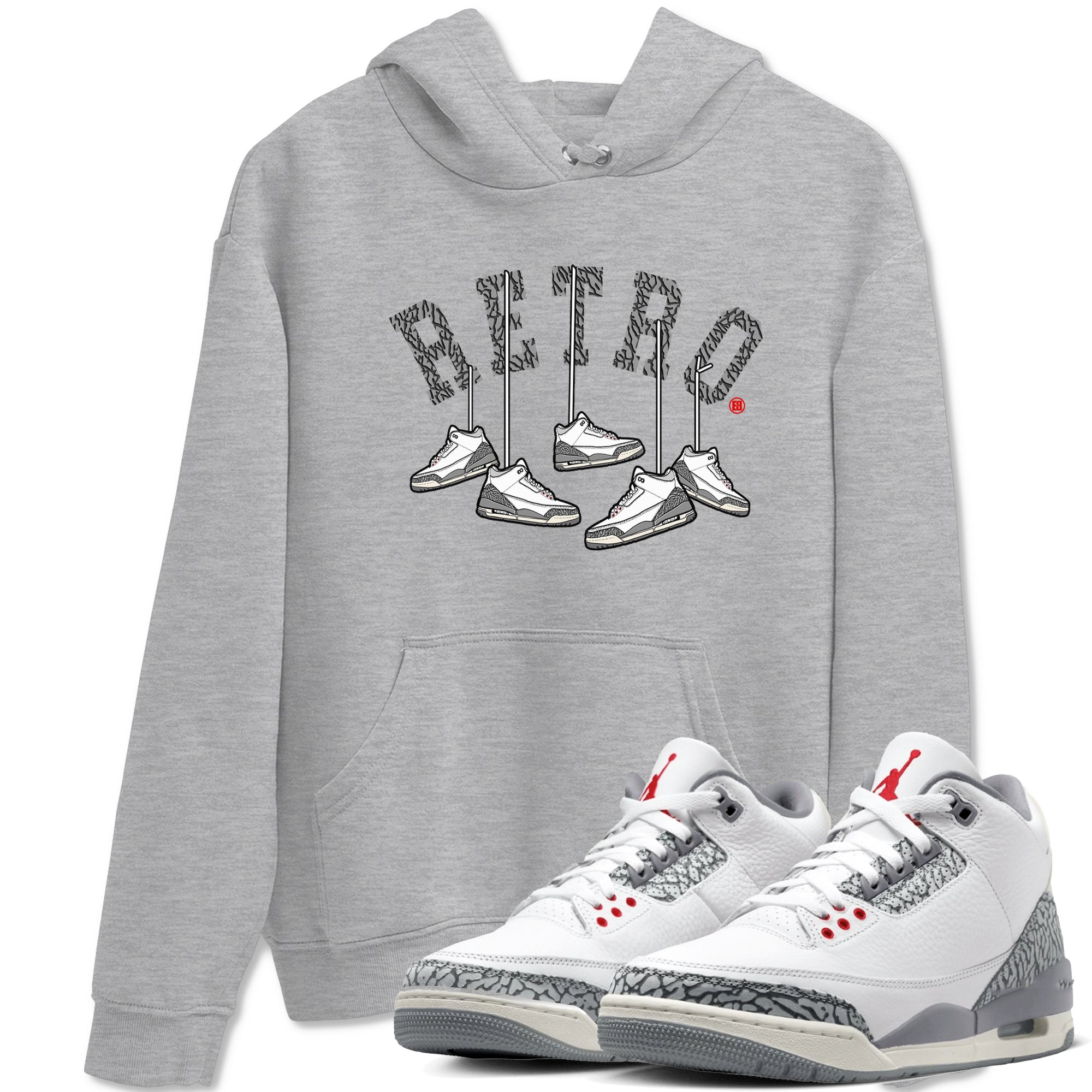 Hanging snkmatchs snkmatch Tees - Air Jordan 3 Cement Grey