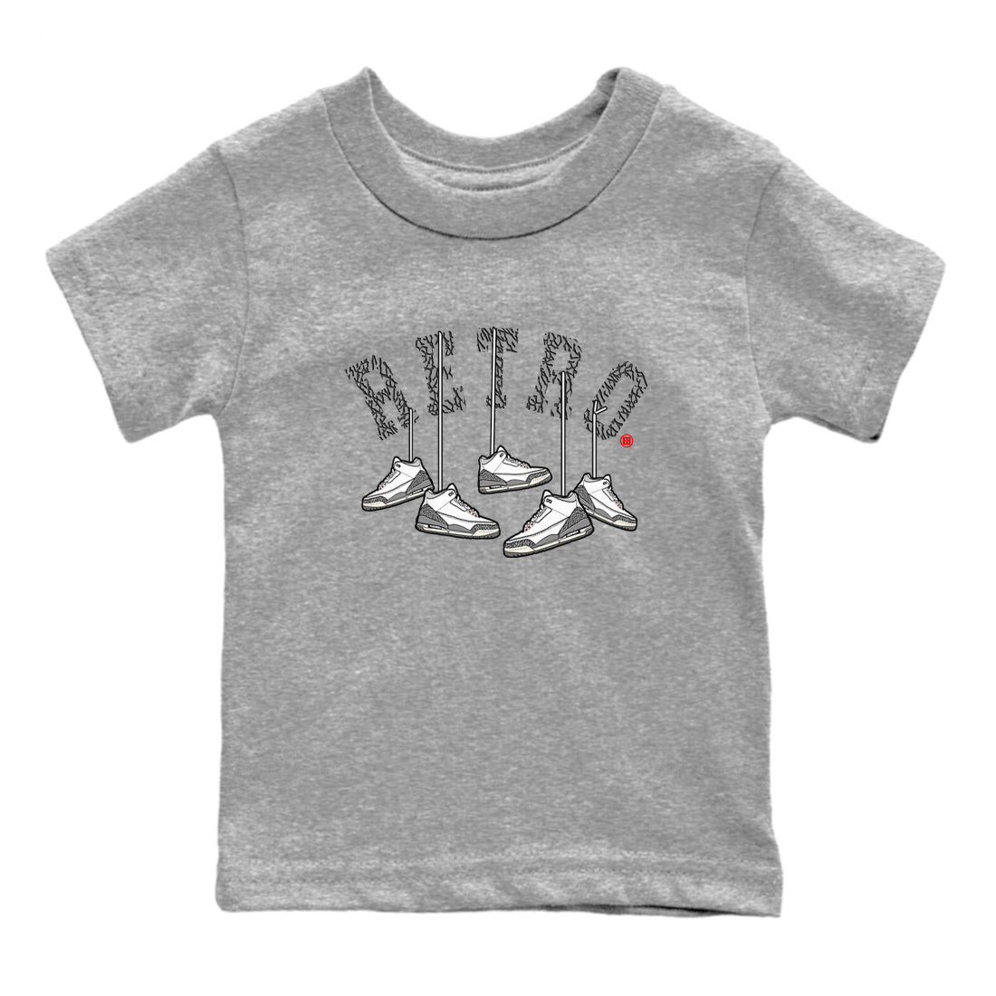 Hanging snkmatchs snkmatch Tees Kids - Air Jordan 3 Cement Grey