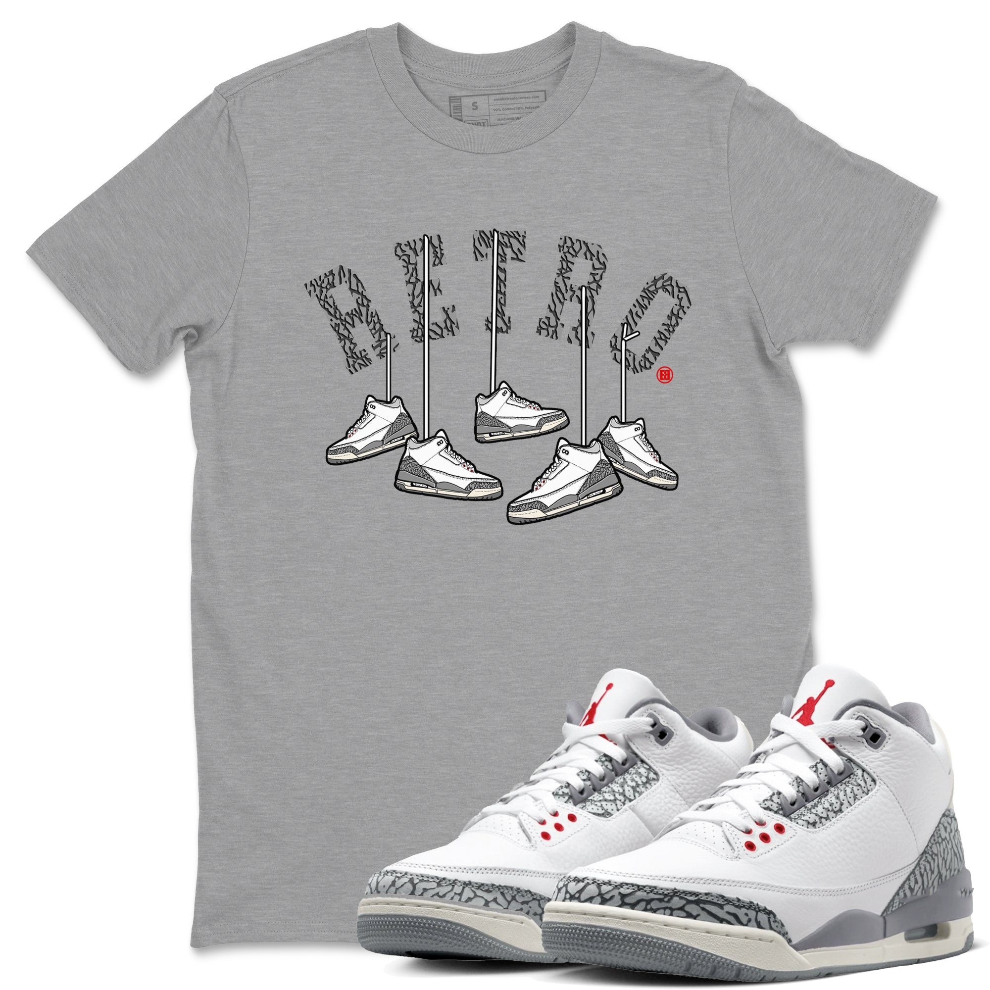 Hanging snkmatchs snkmatch Tees - Air Jordan 3 Cement Grey