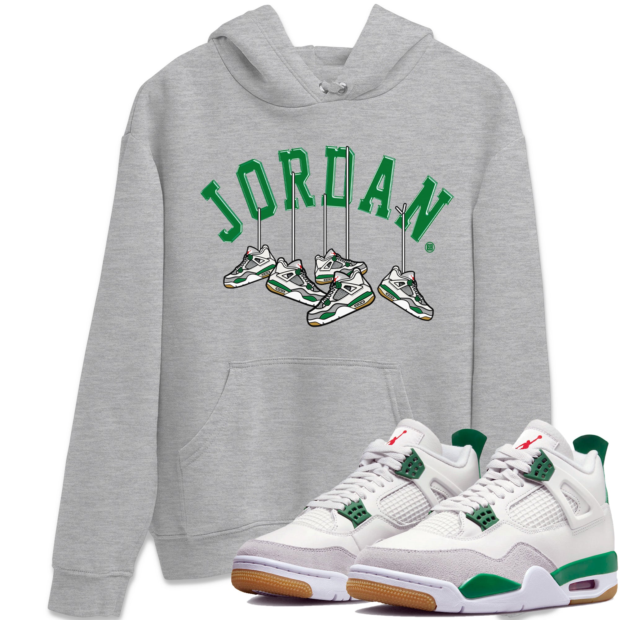 Hanging snkmatchs Unisex Tops - Air Jordan 4 Pine Green