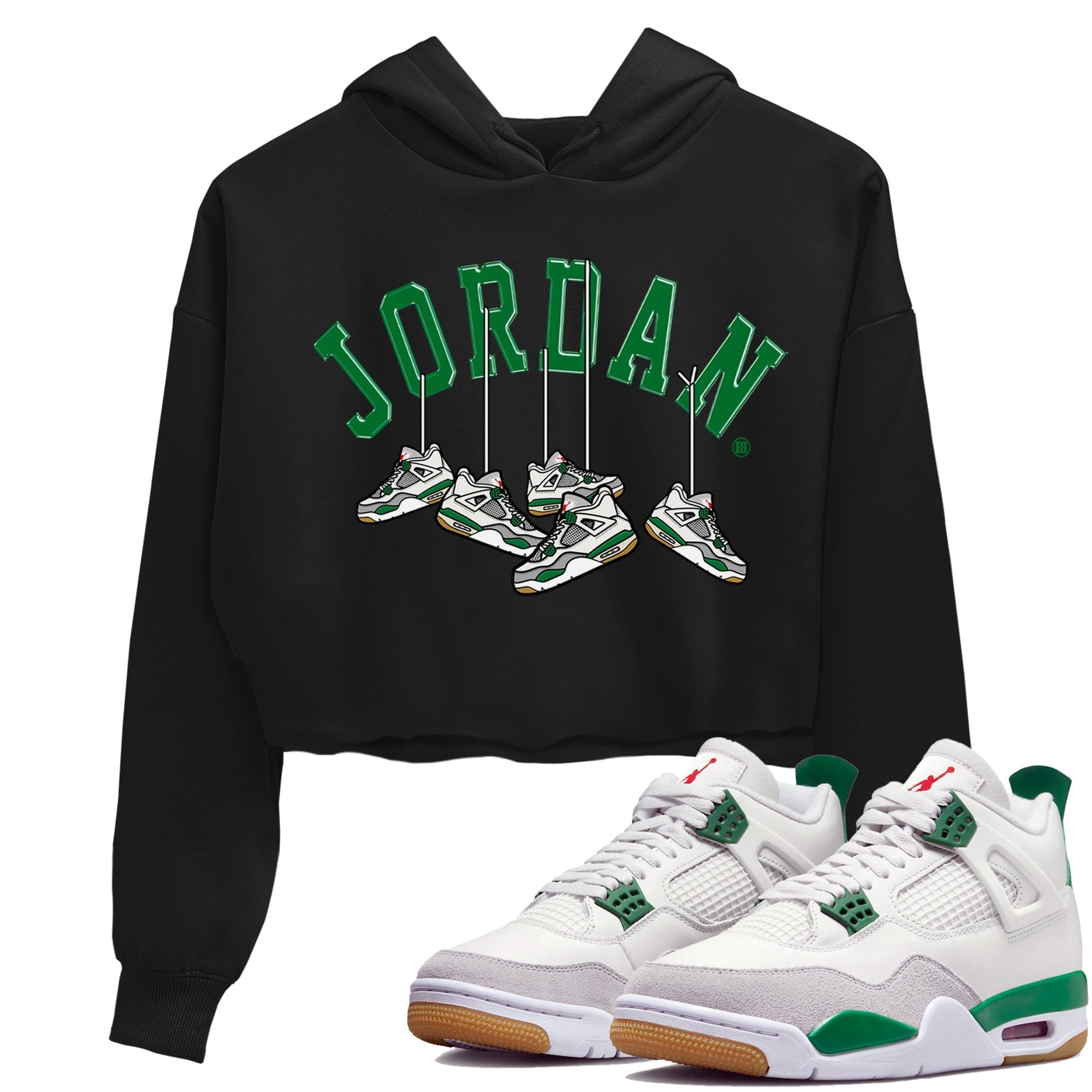 Hanging snkmatchs Women's Tops - Air Jordan 4 Pine Green SB