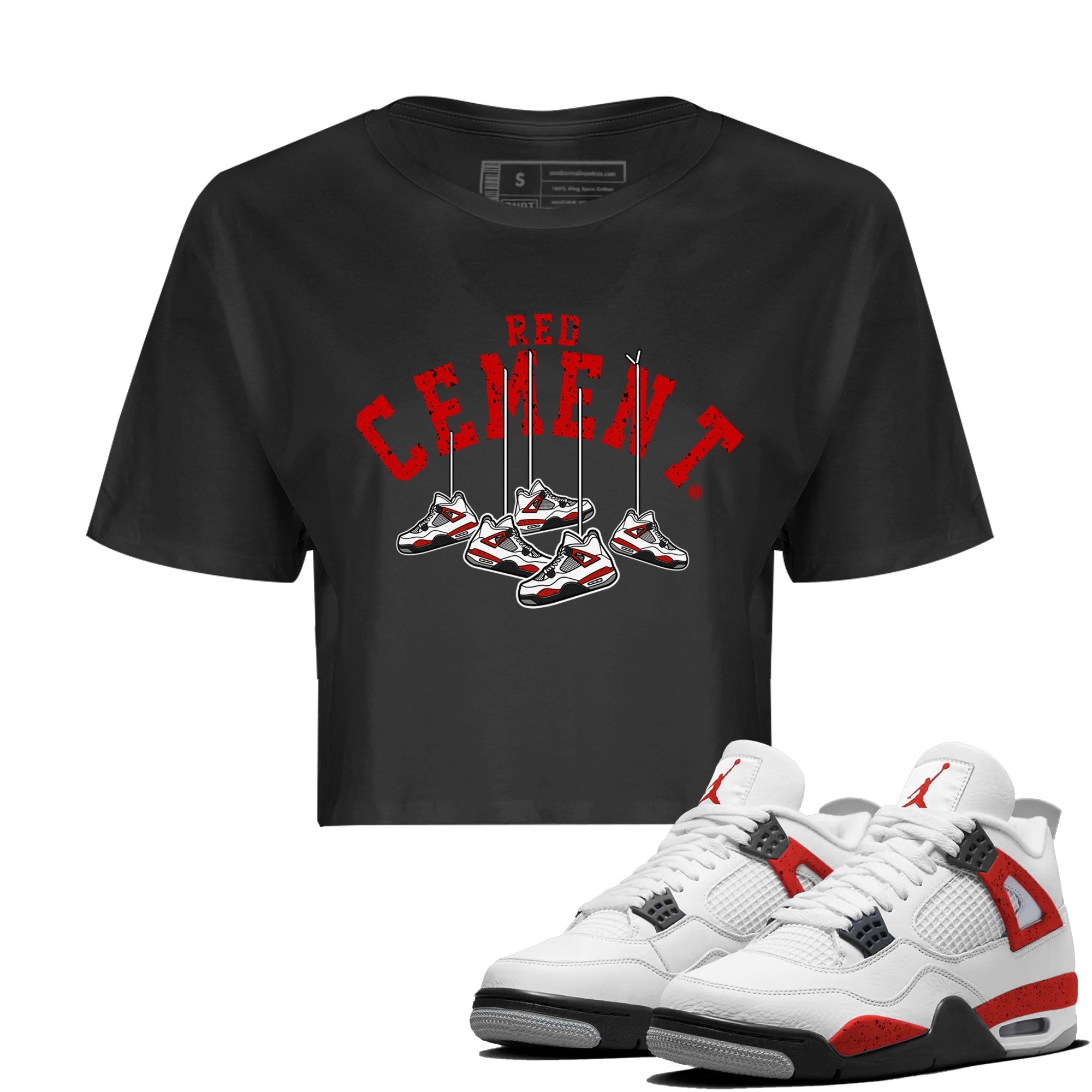 Hanging snkmatchs Women's Tops - Air Jordan 4 Red Cement