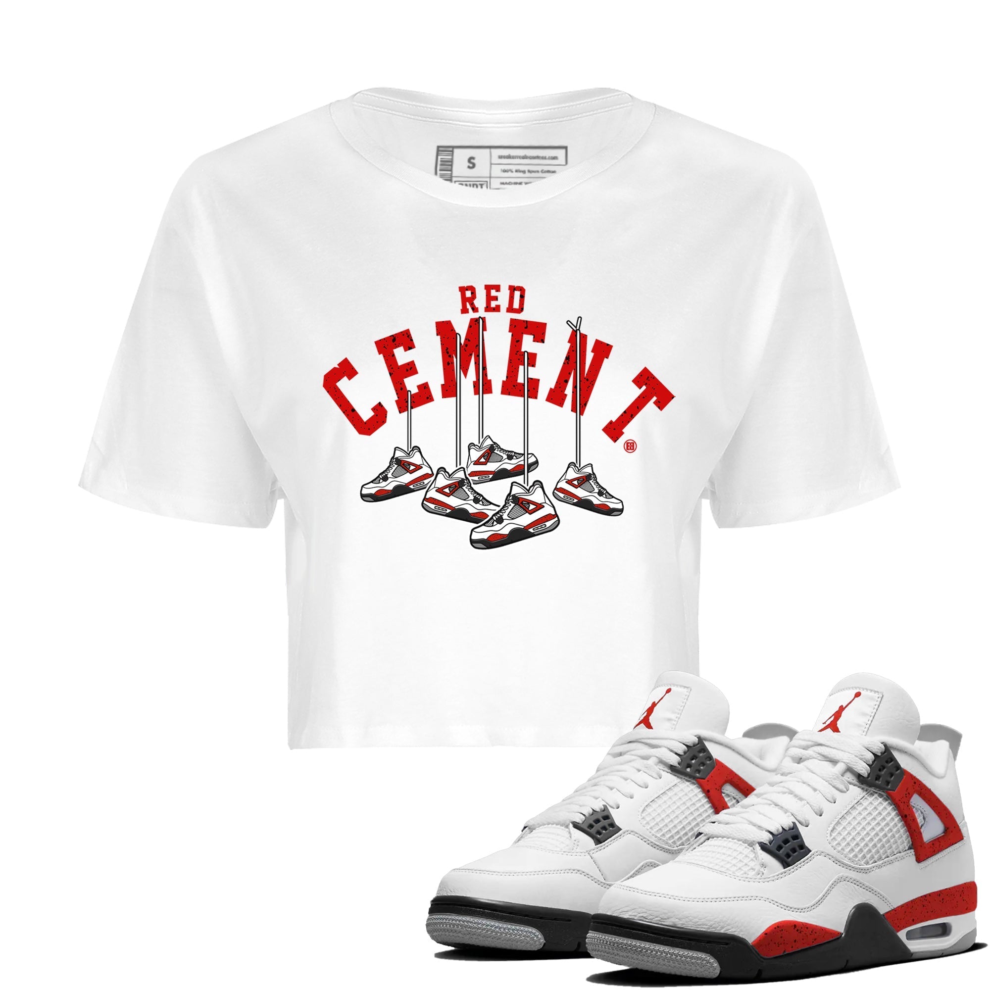 Hanging snkmatchs Women's Tops - Air Jordan 4 Red Cement
